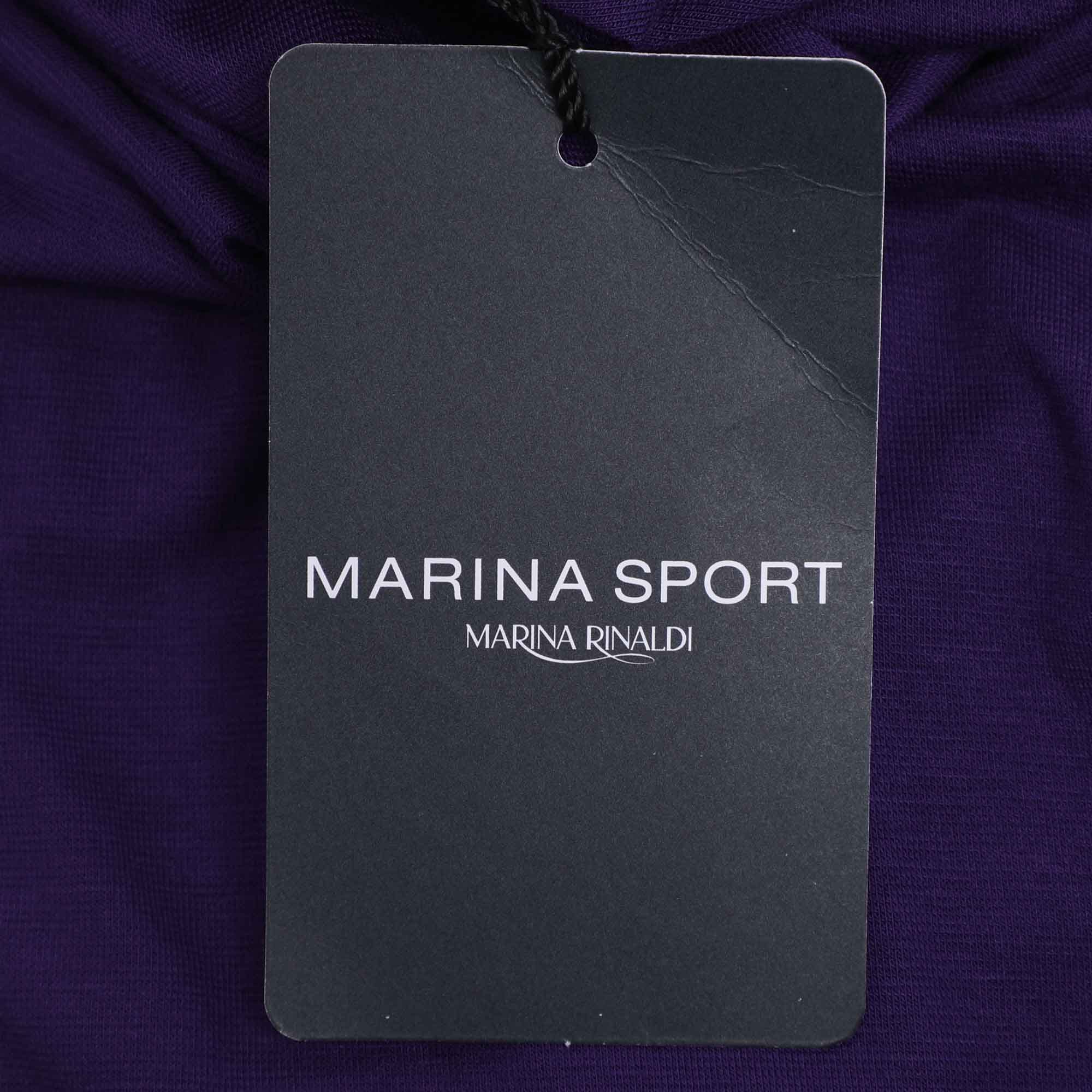 Marina Rinaldi Marina Sport By Marina Rinaldi Purple Jersey Sequin Embellished V Neck Tops