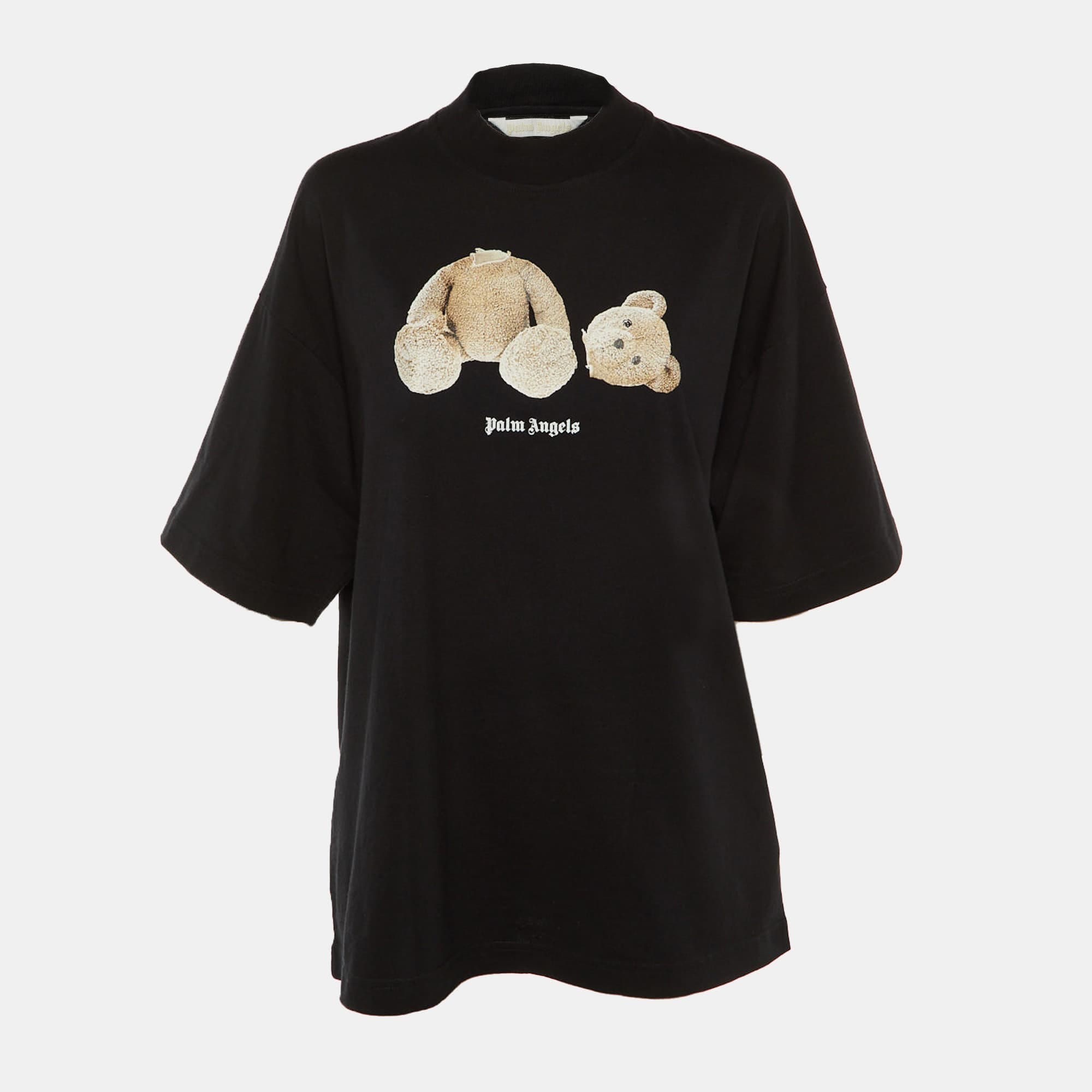 BEAR Black Bear Printed Cotton Knit Oversized T - Shirt