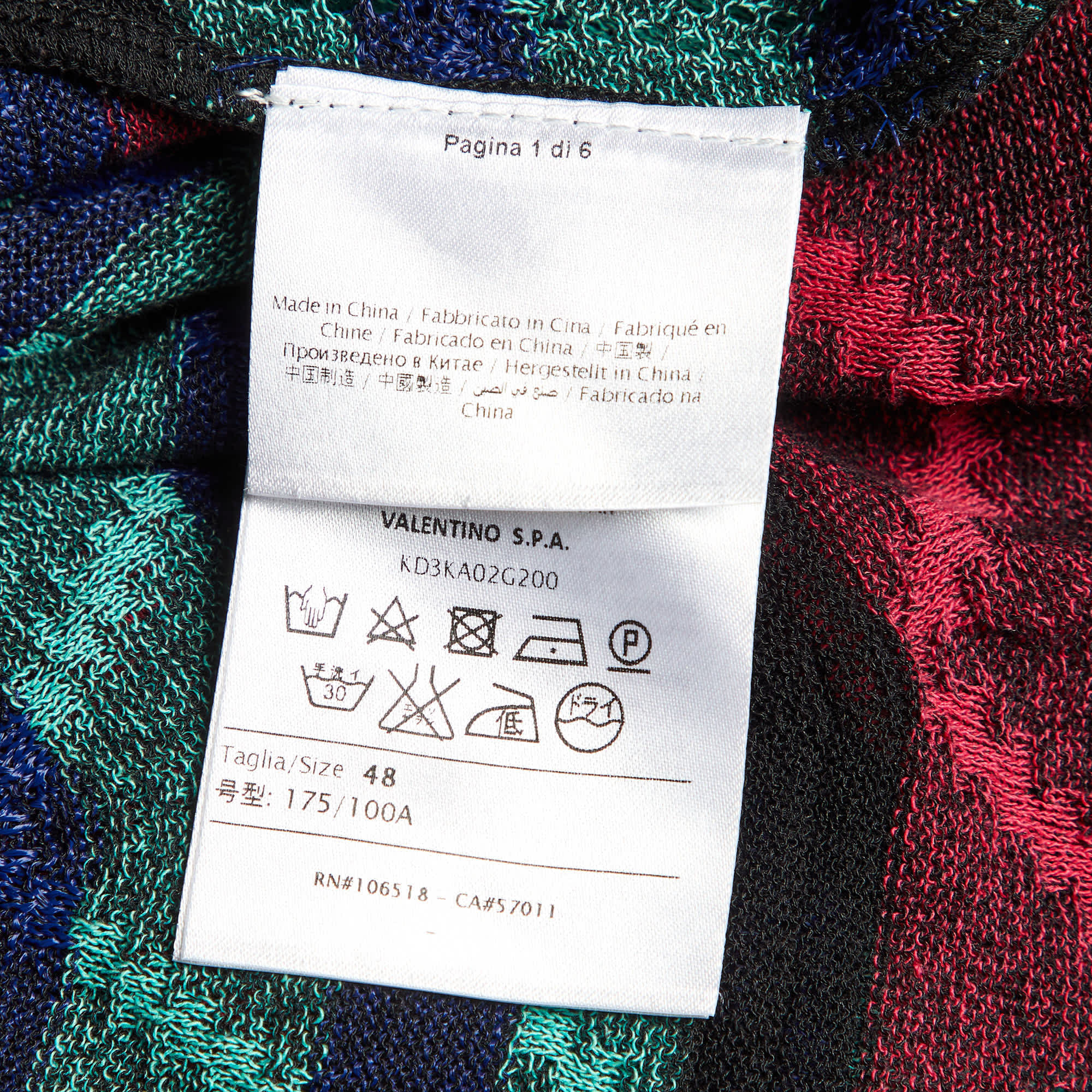 M Missoni Multicolor Chevron Knit Open Front Cardigan