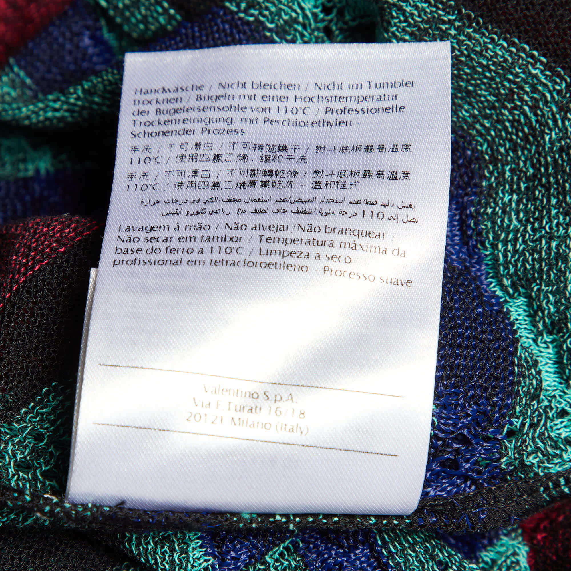 M Missoni Multicolor Chevron Knit Open Front Cardigan