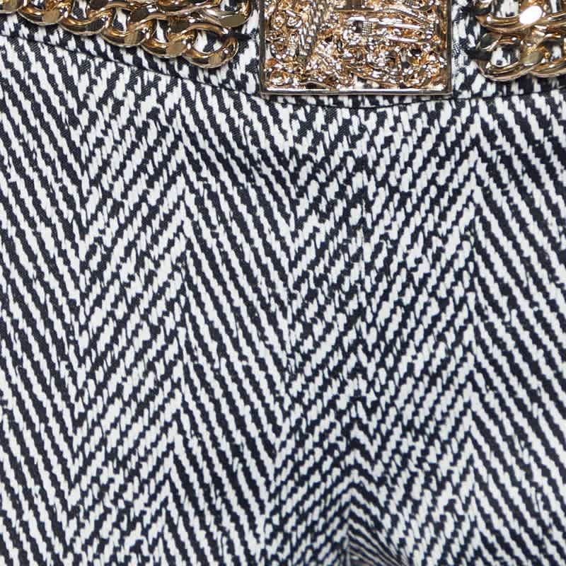 Elisabetta Franchi Gold Monochrome Chevron Nylon Blend Jeggings