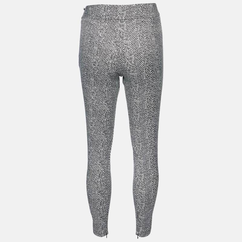 Elisabetta Franchi Gold Monochrome Chevron Nylon Blend Jeggings