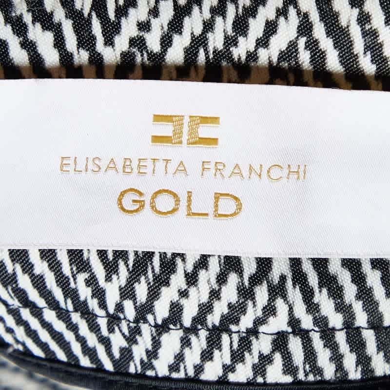 Elisabetta Franchi Gold Monochrome Chevron Nylon Blend Jeggings