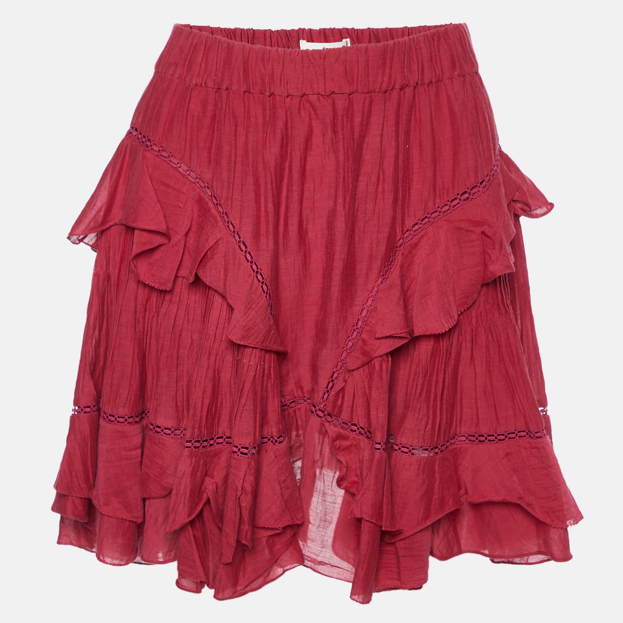 Etoile Pink Cotton Ruffled Mini Skirt