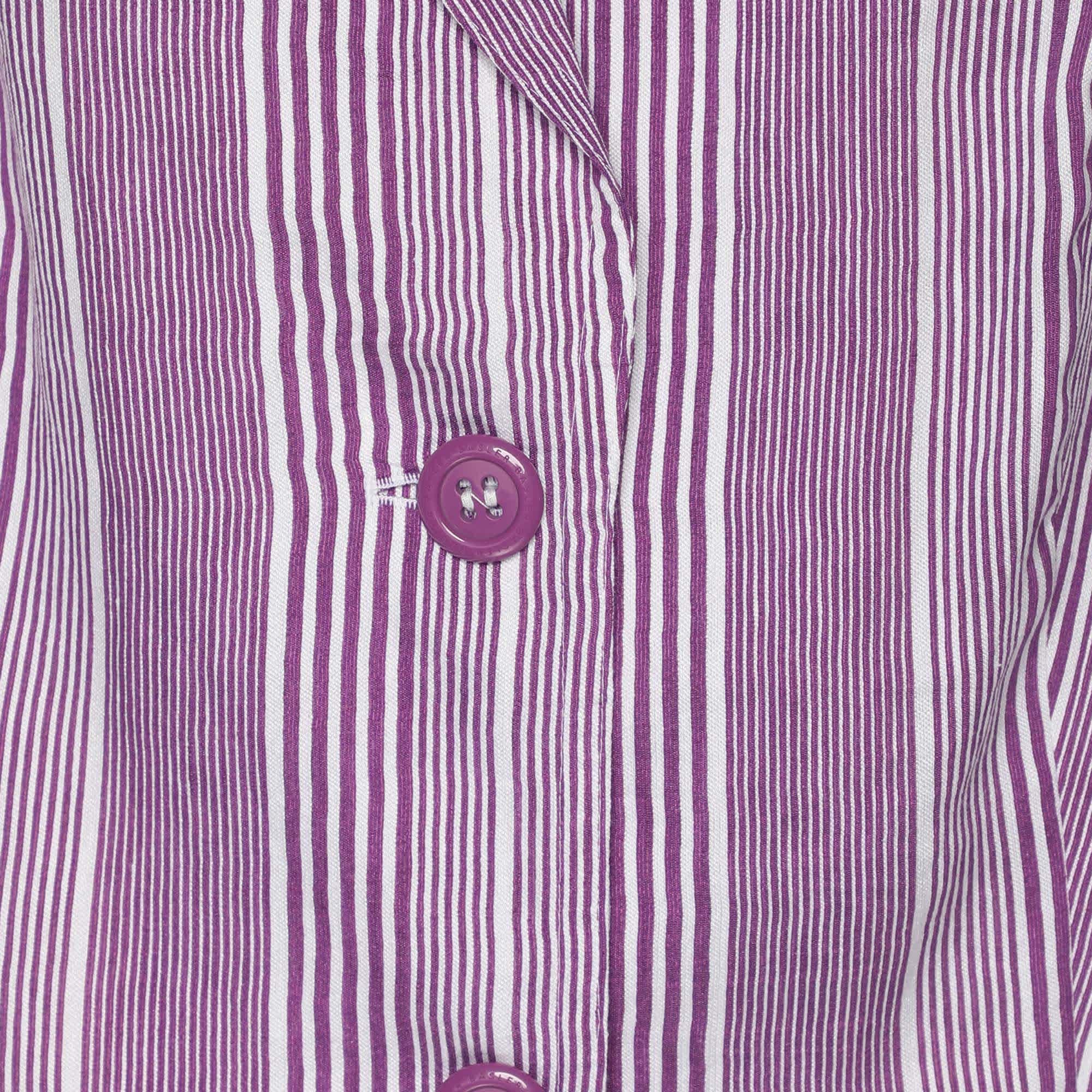 Purple Basler Purple Stripe Linen Blend Single Breasted Blazer