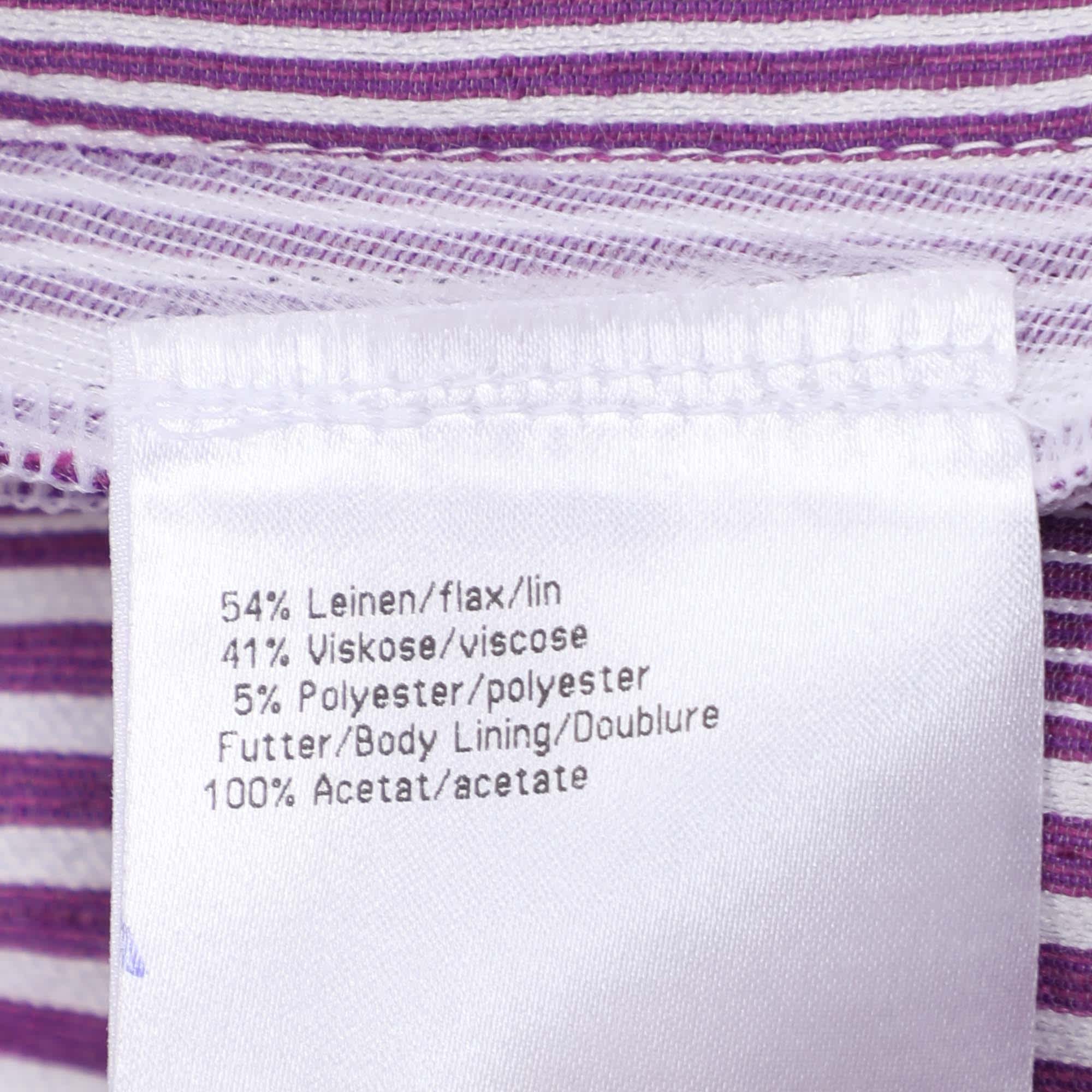 Purple Basler Purple Stripe Linen Blend Single Breasted Blazer