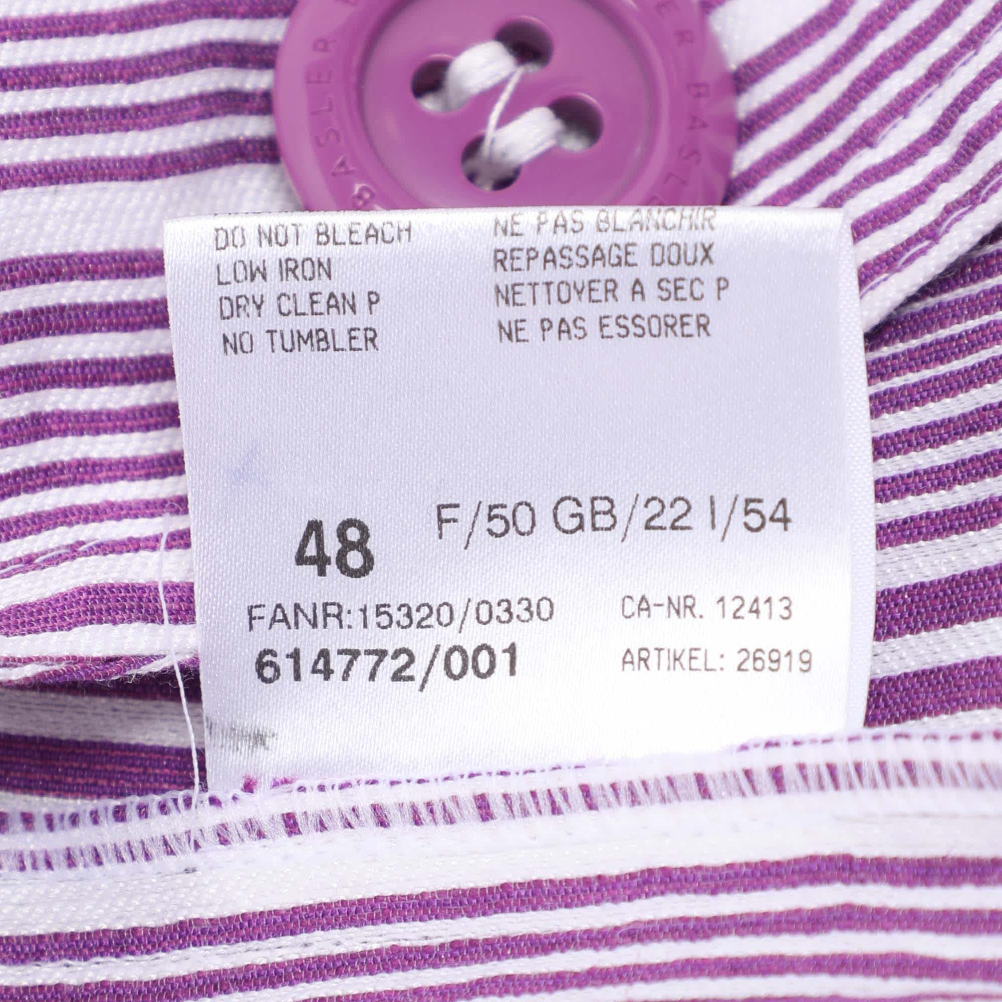 Purple Basler Purple Stripe Linen Blend Single Breasted Blazer
