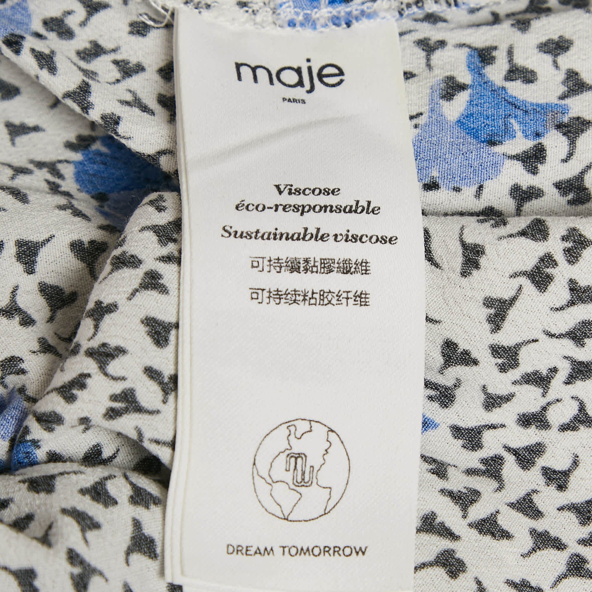 White Floral Print Crepe Asymmetric Ruffled Mini Dress