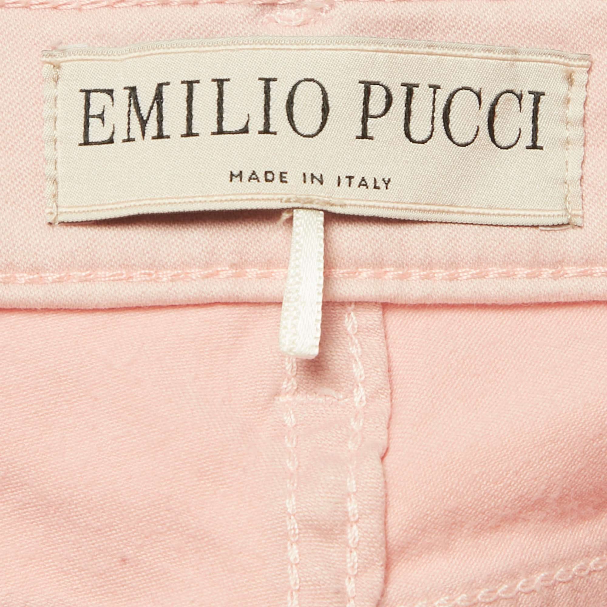 Emilio Pucci Pink Cotton Low Waist Jeans M Waist