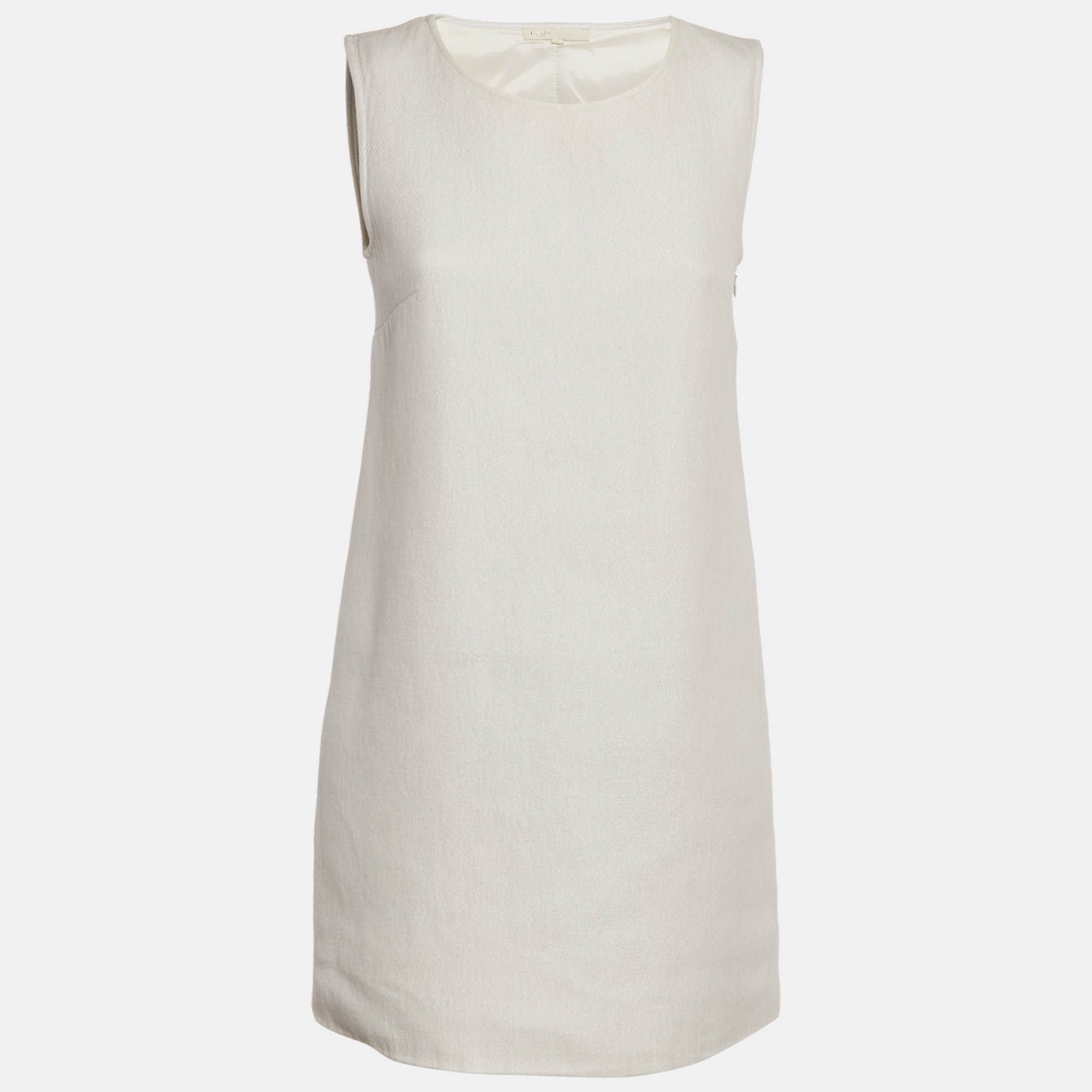 White Metallic Cotton Ryder Shift Mini Dress