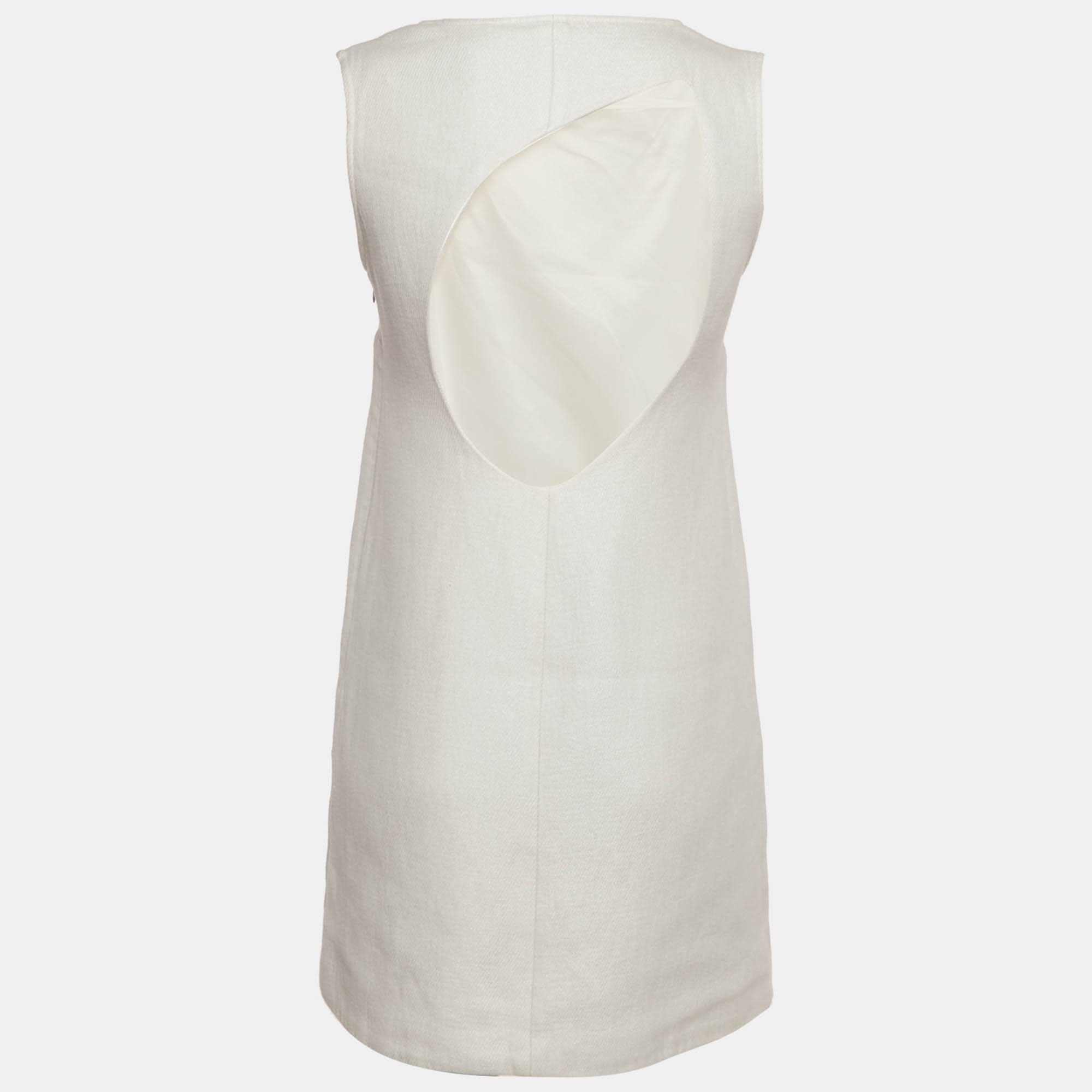 White Metallic Cotton Ryder Shift Mini Dress