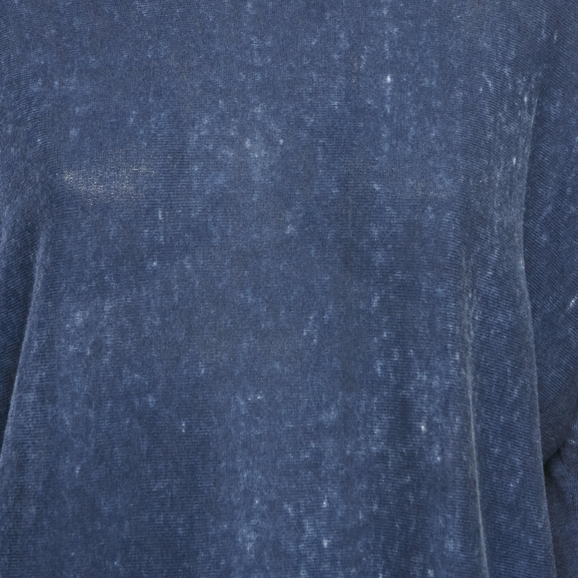 Blue Silk Knit Sweatshirt One Size