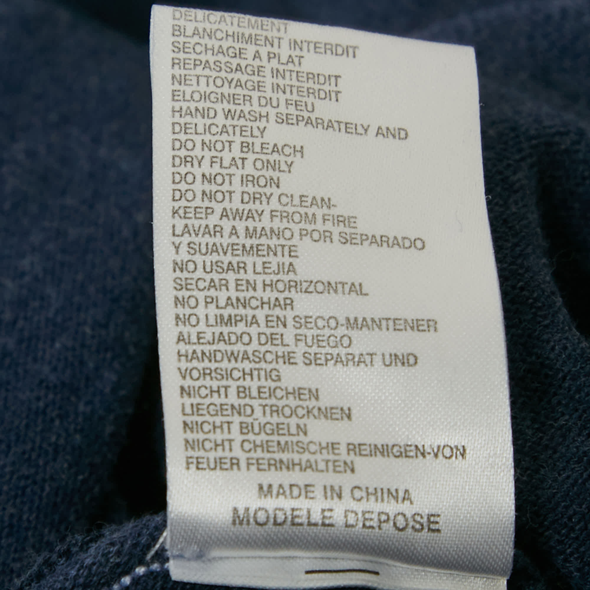 Blue Silk Knit Sweatshirt One Size