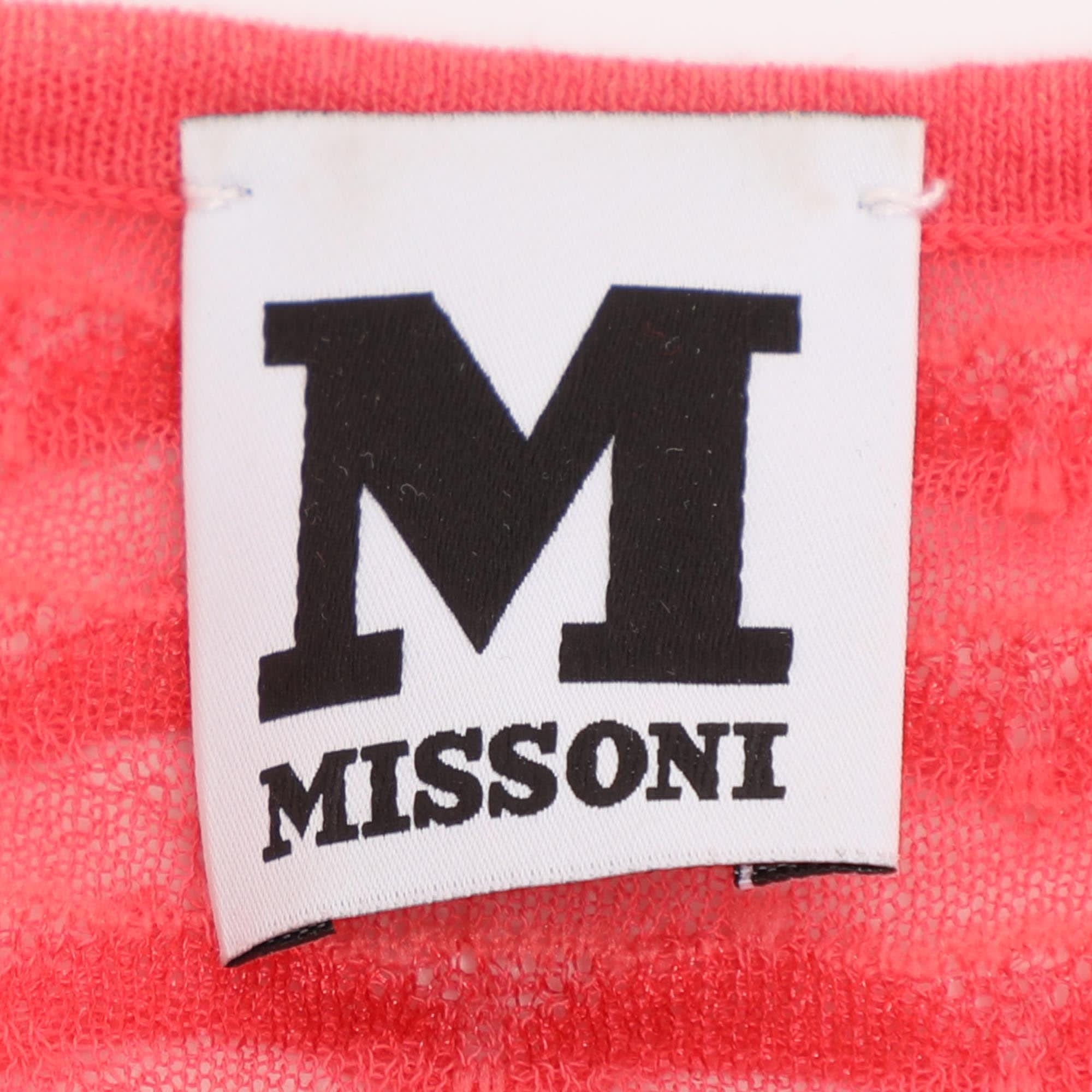 M Missoni Coral Cotton Knit Tops And Midi Skirt Set