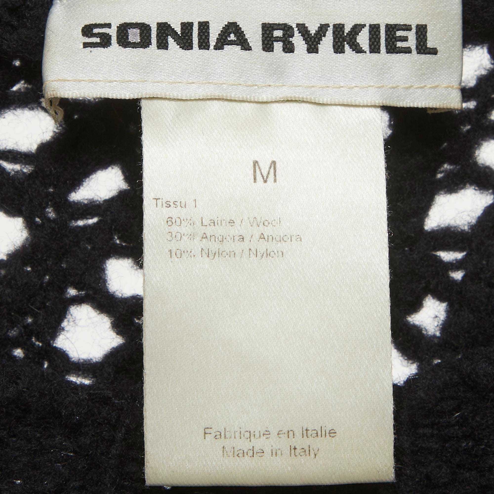 Sonia Rykiel Black Open Knit Sweatshirt
