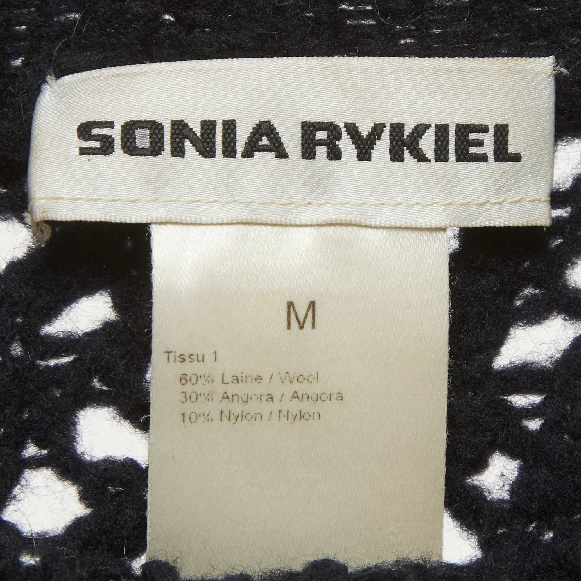 Sonia Rykiel Black Open Knit Sweatshirt