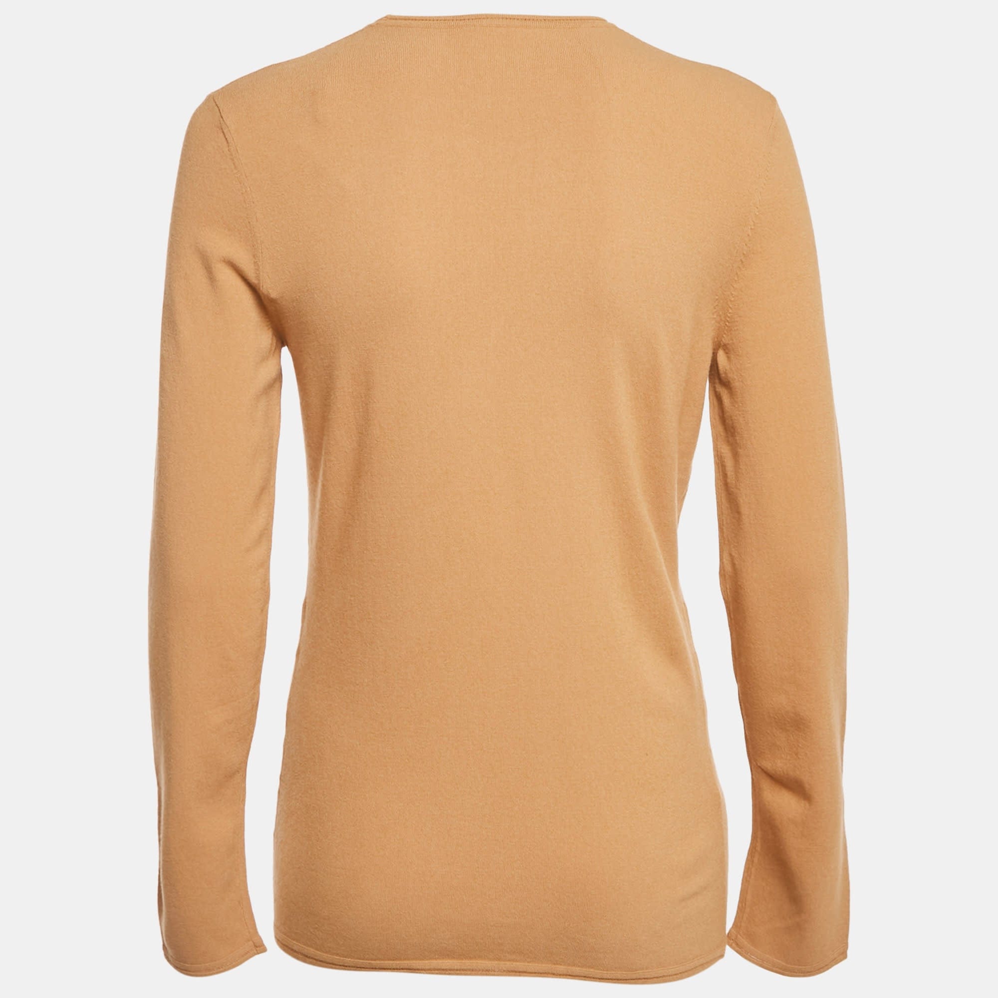 M Missoni Beige Stretch Knit Crewneck Sweatshirt