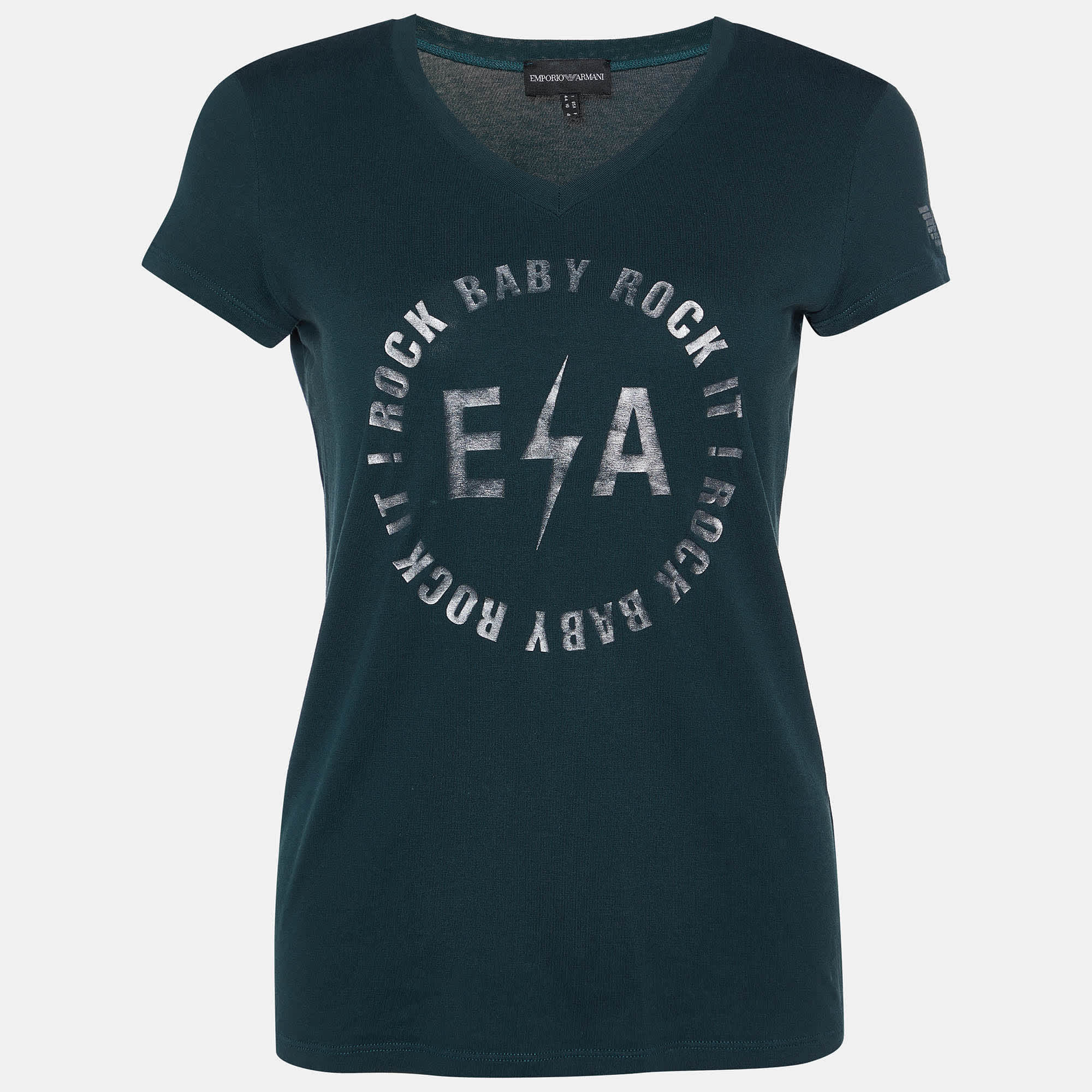 Logo Green Logo Print Cotton Crew Neck T - Shirt