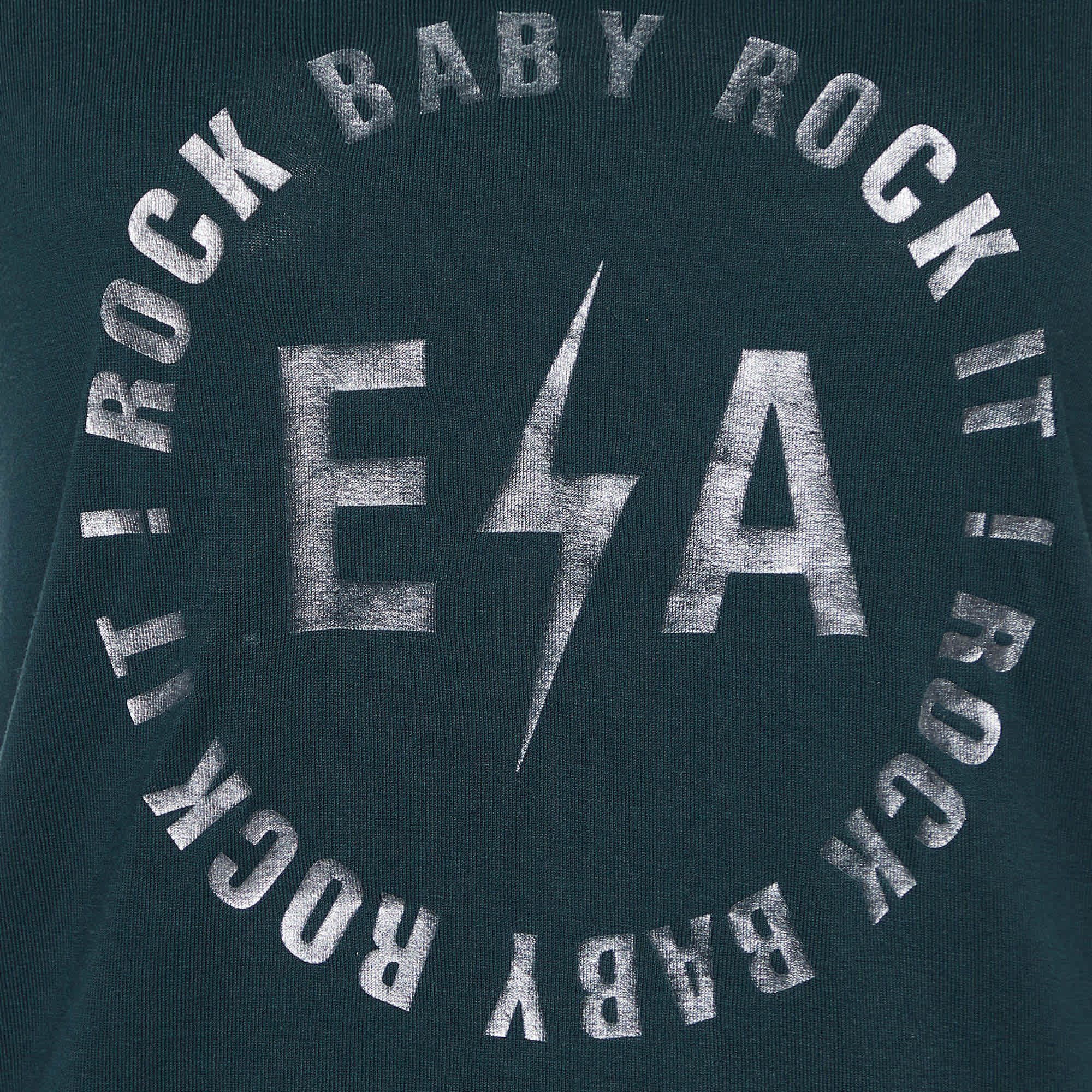 Logo Green Logo Print Cotton Crew Neck T - Shirt