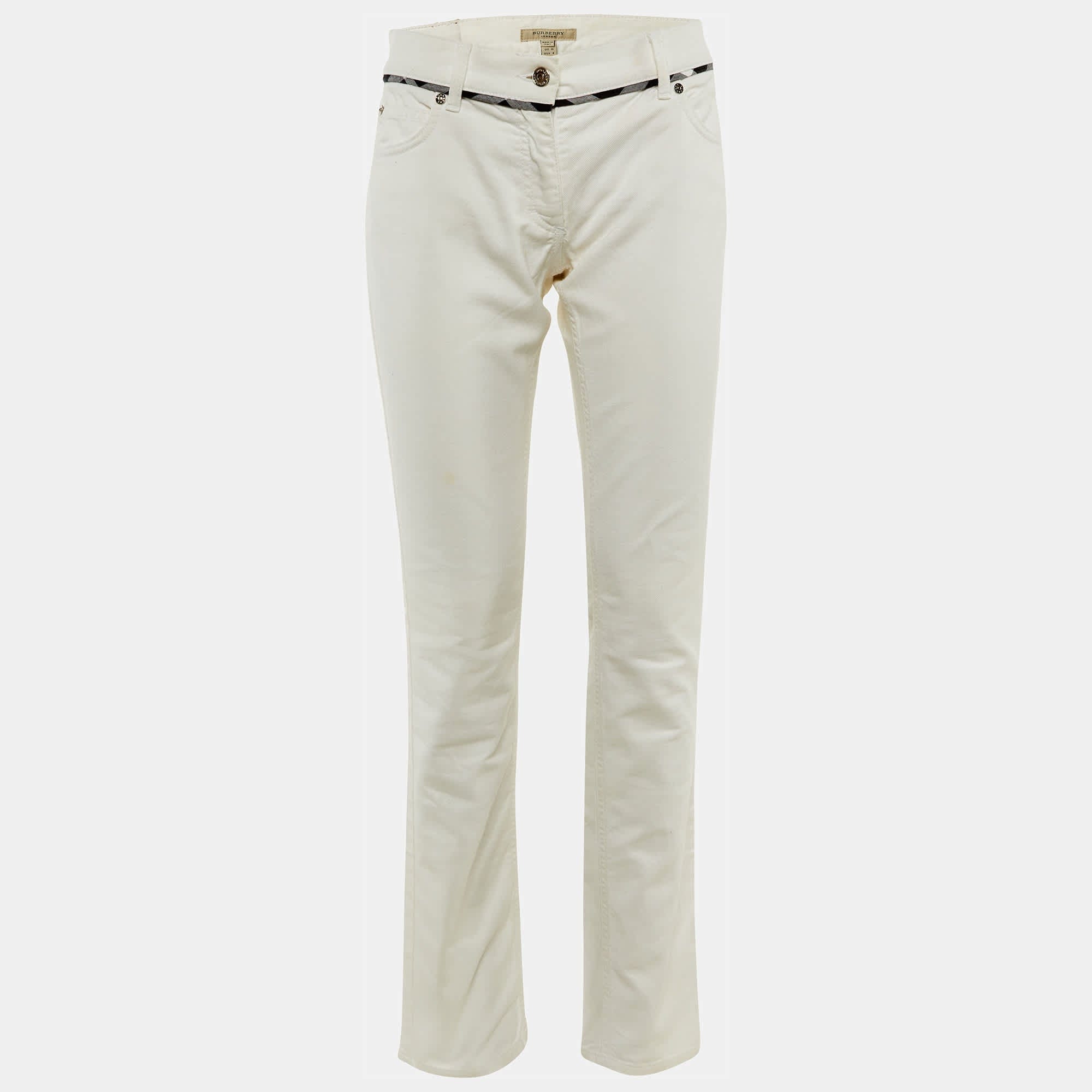 White Denim Straight Fit Jeans M Waist 32"