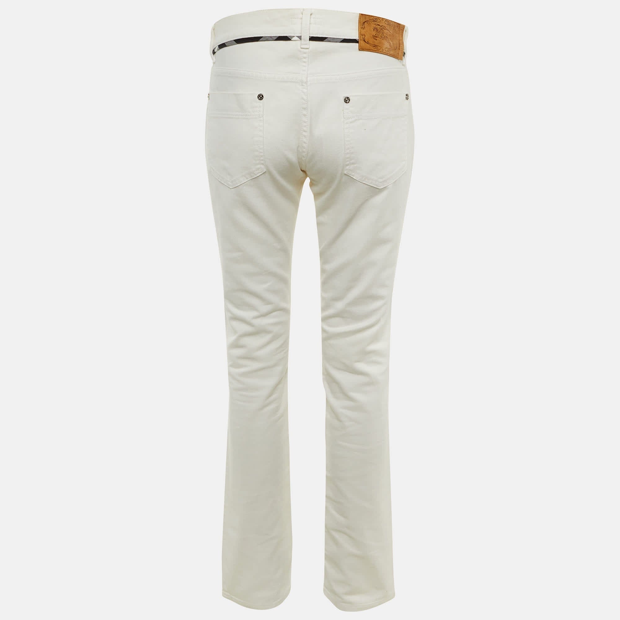 White Denim Straight Fit Jeans M Waist 32"