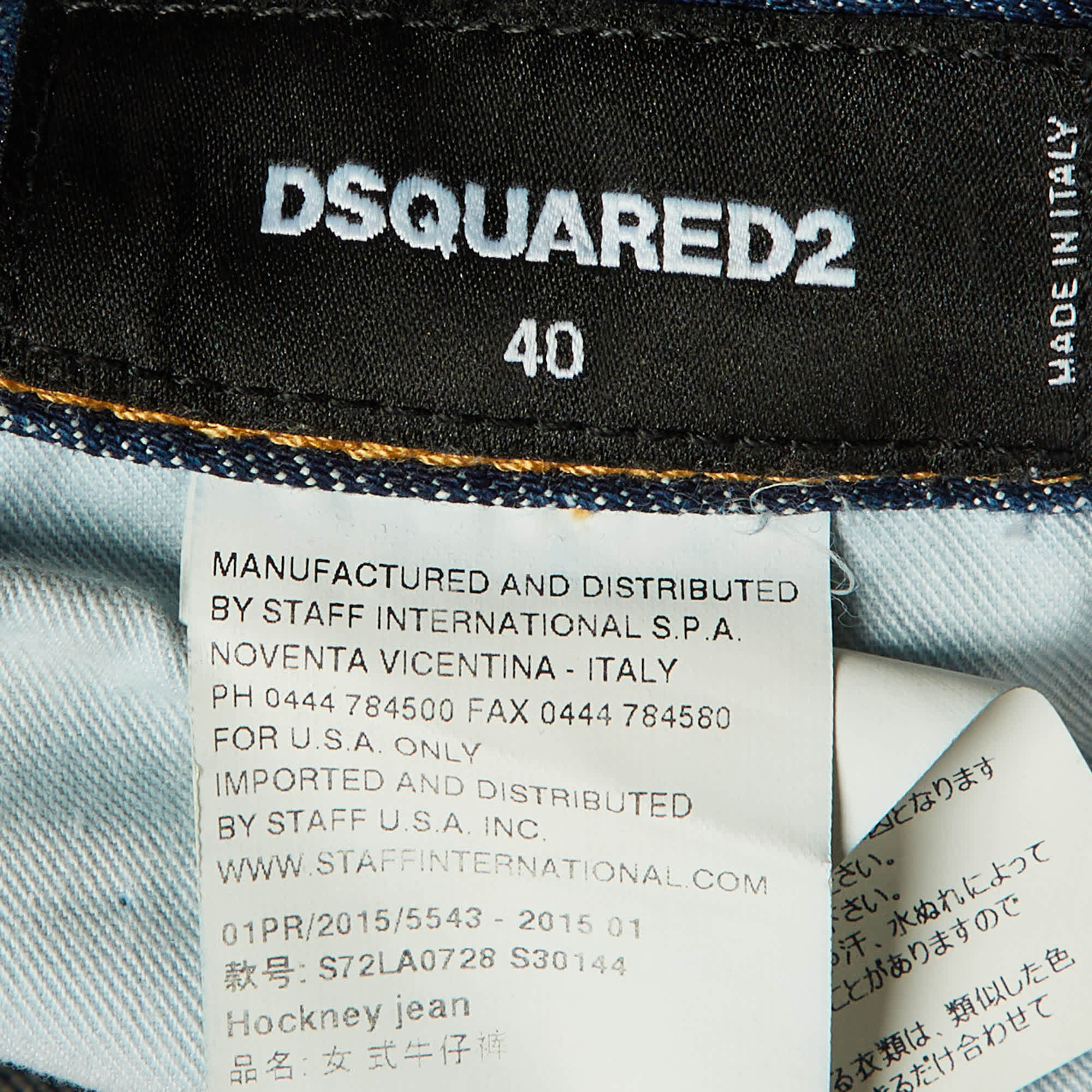 Blue Denim Embellished Hockney Jeans S/waist 32"