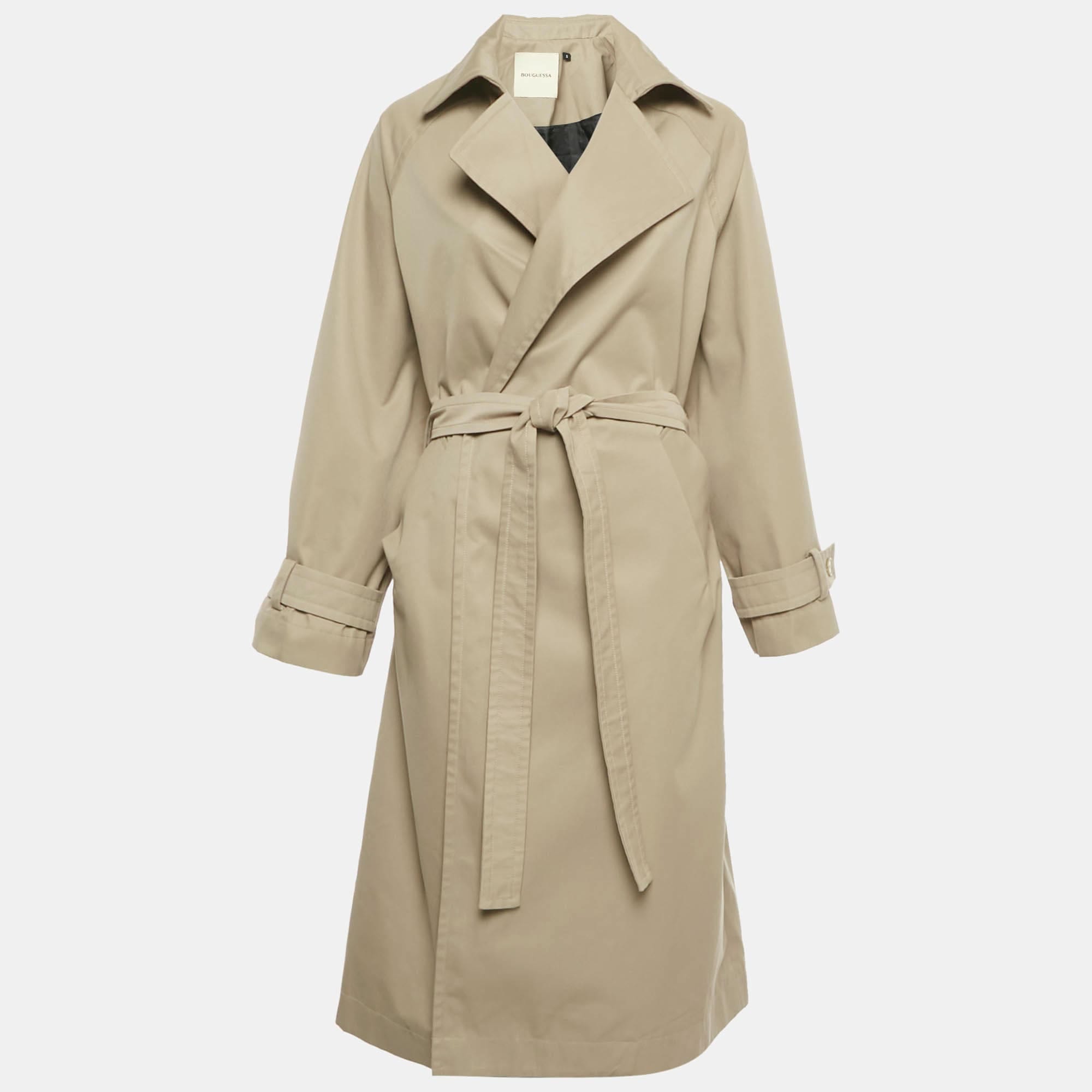 Bouguessa Beige Cotton Belted Kai Trench Coat