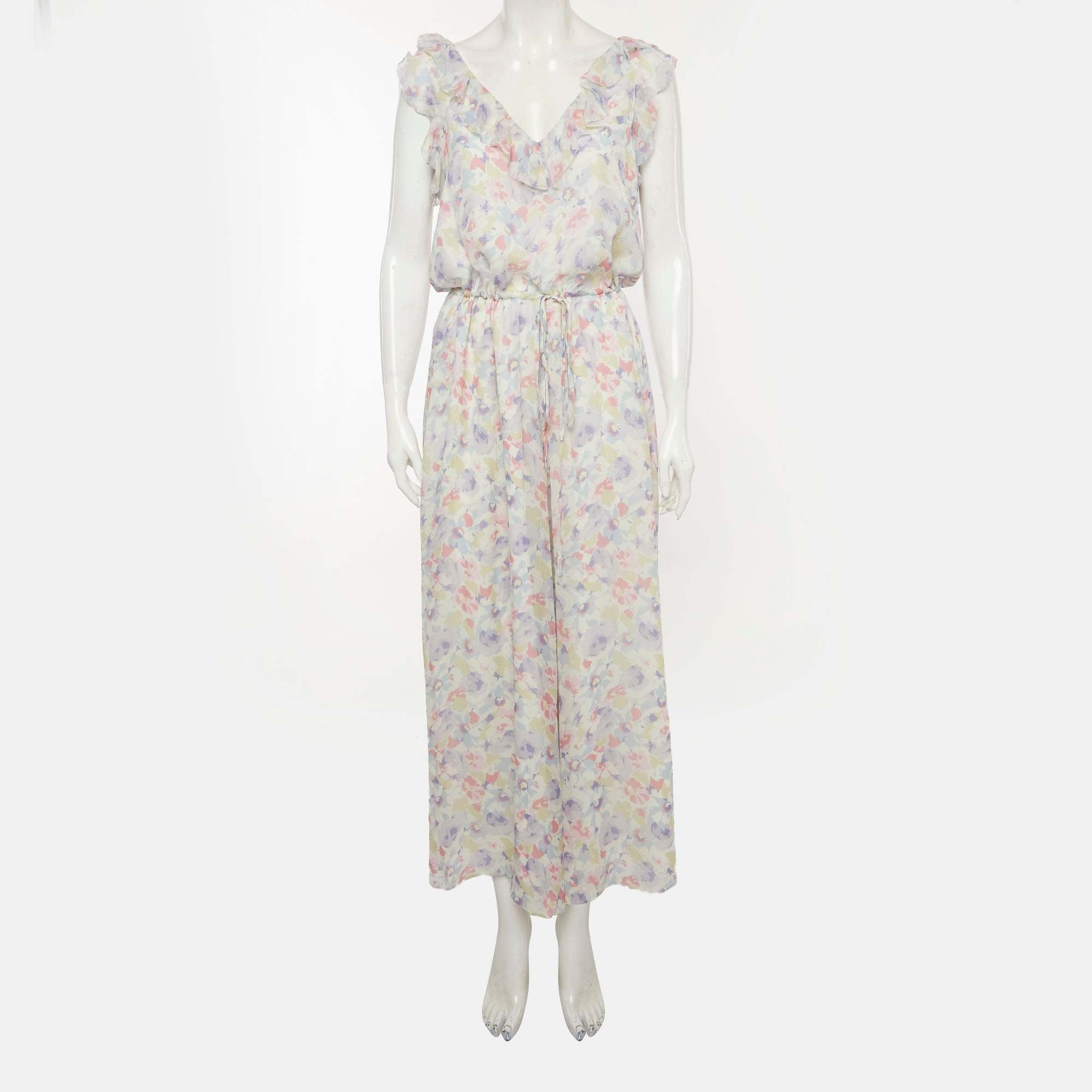 Ralph Lauren Purple Polo Ralph Lauren Purple Floral Print Chiffon Jumpsuit
