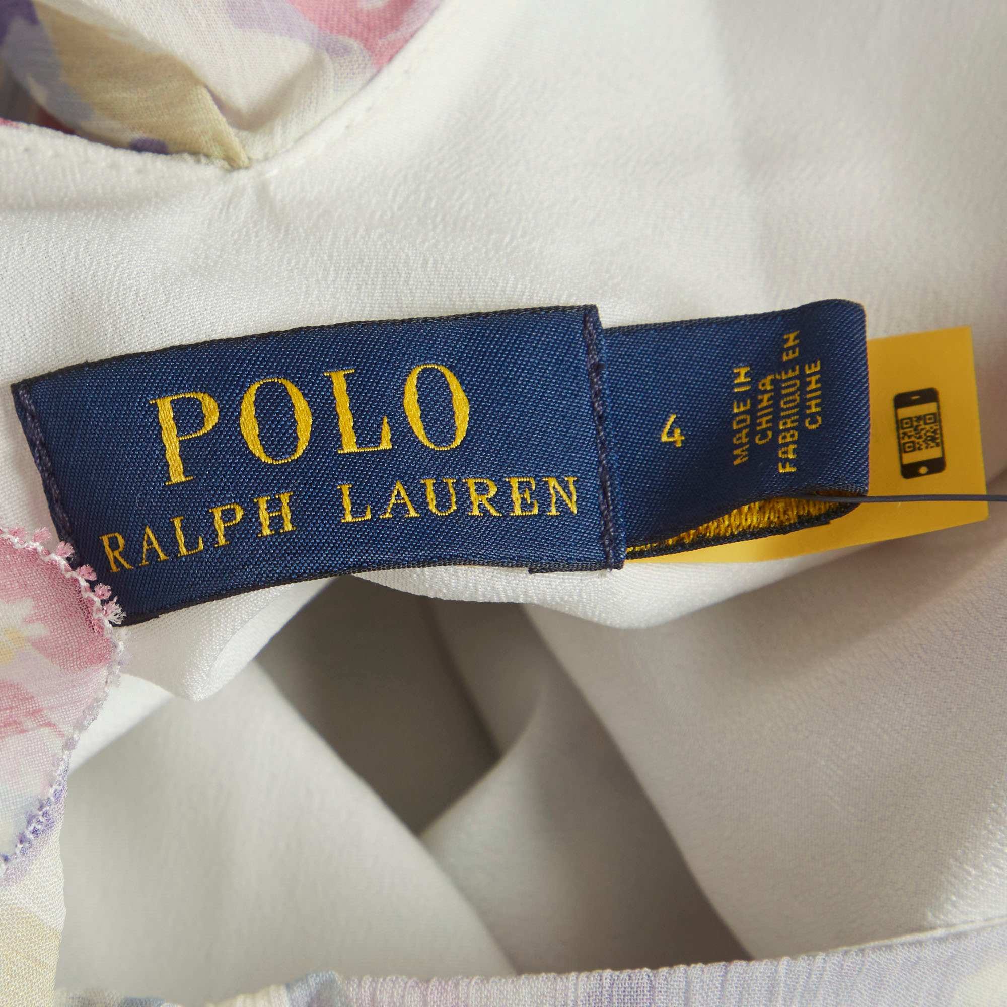 Ralph Lauren Purple Polo Ralph Lauren Purple Floral Print Chiffon Jumpsuit