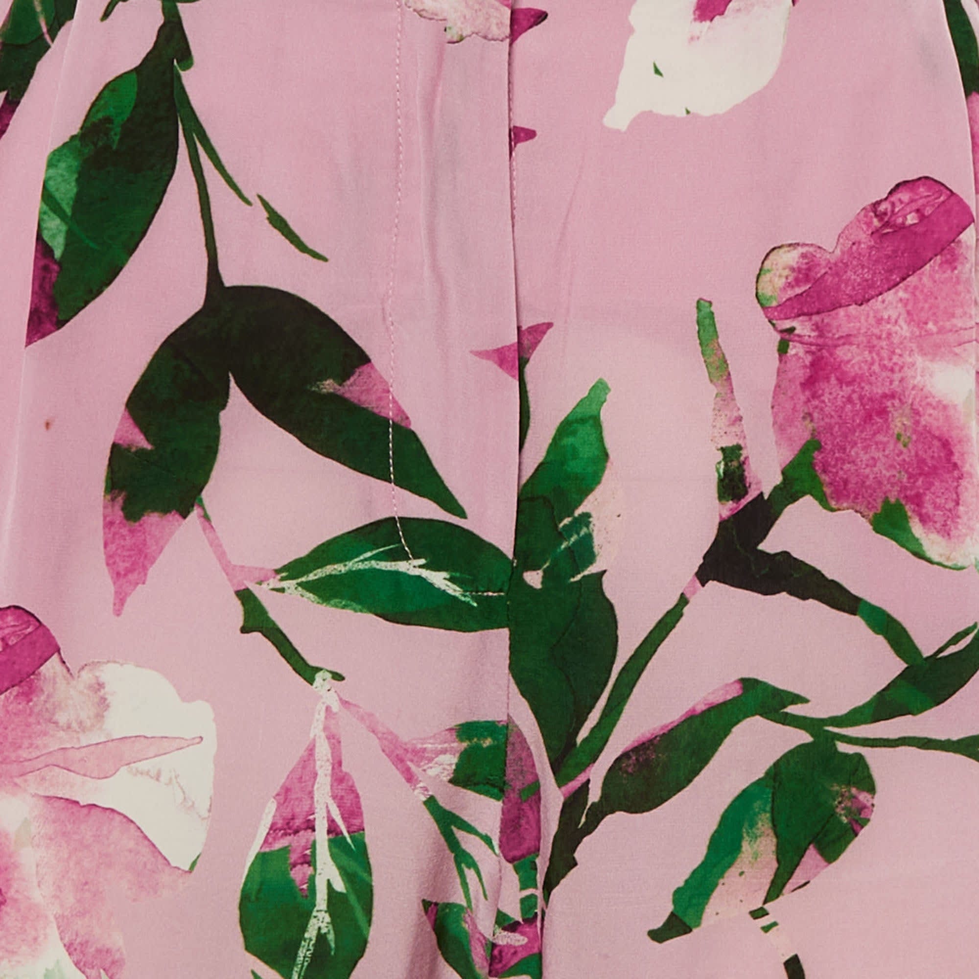 BLEND Pink Floral Pint Silk Blend Trousers