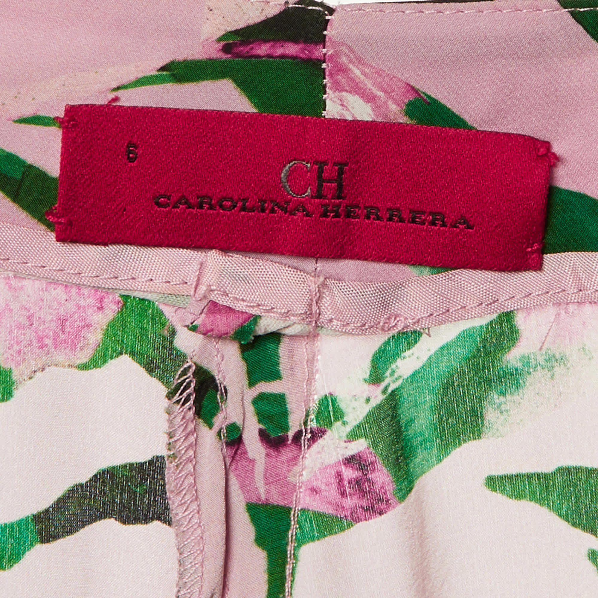 BLEND Pink Floral Pint Silk Blend Trousers