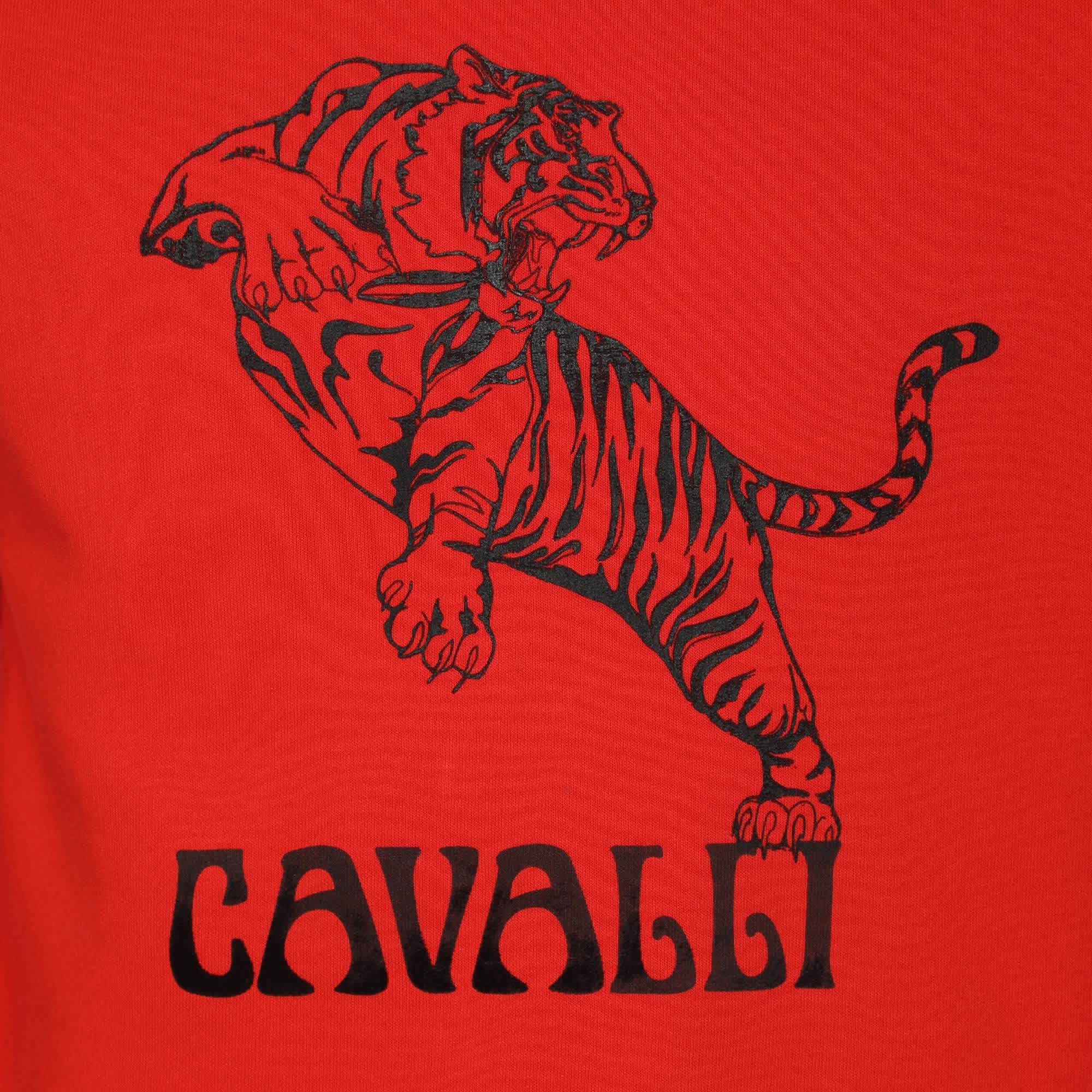 BLEND Orange Cotton Knit Blend Tiger Print Sweatshirt
