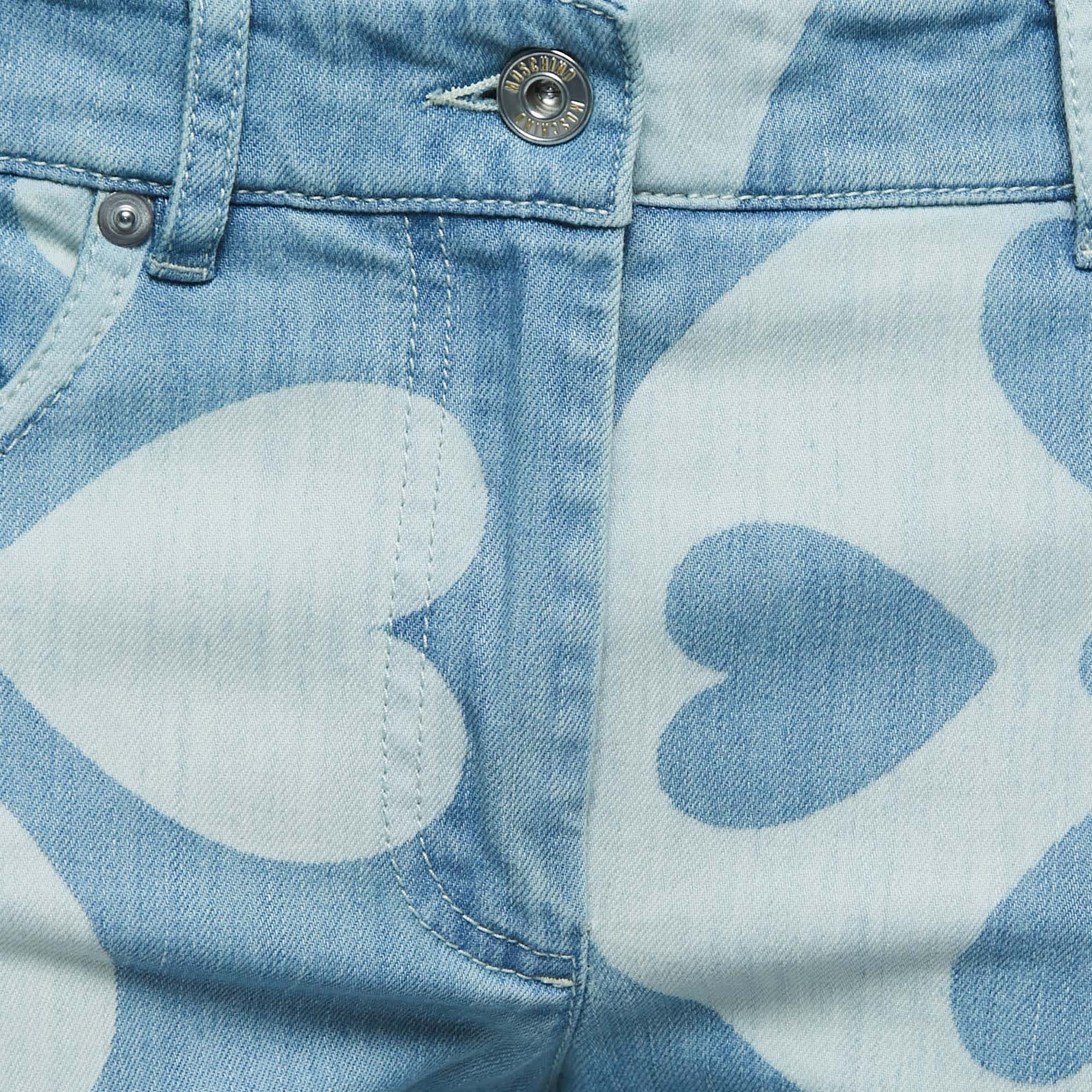 Couture Blue Logo Patterned Denim Jeans M Waist 32"