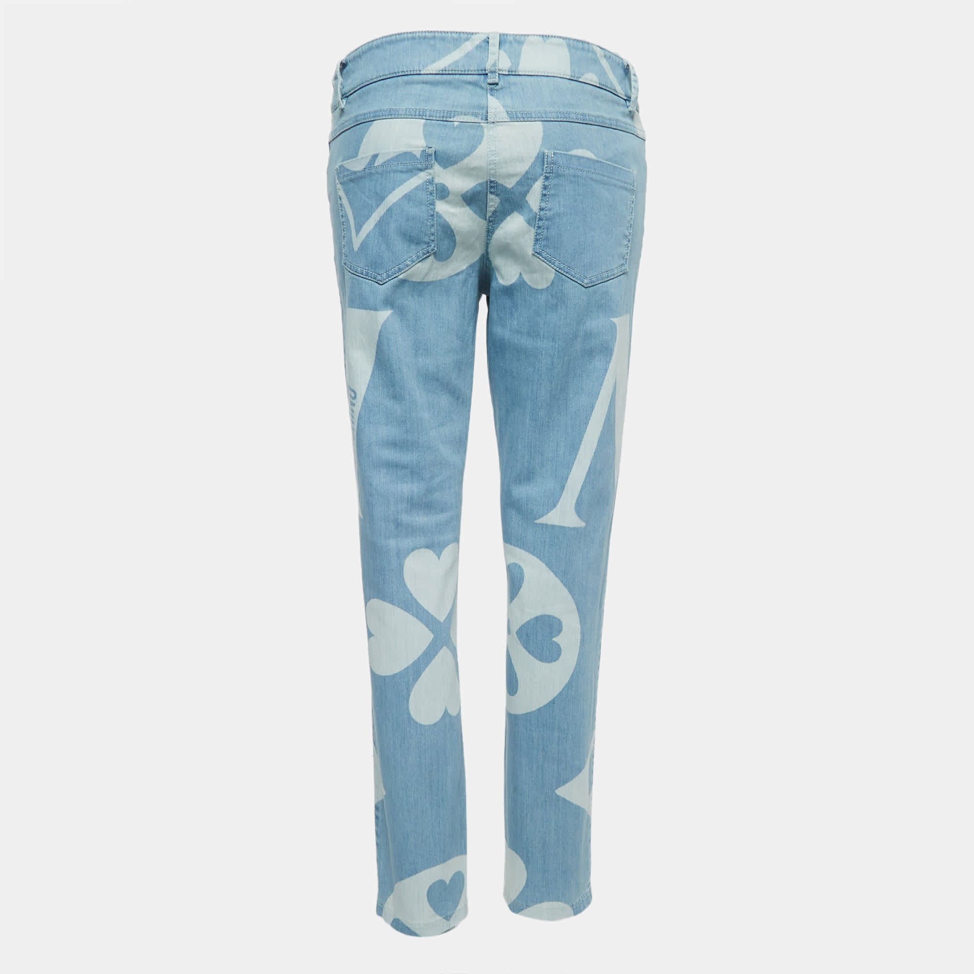 Couture Blue Logo Patterned Denim Jeans M Waist 32"