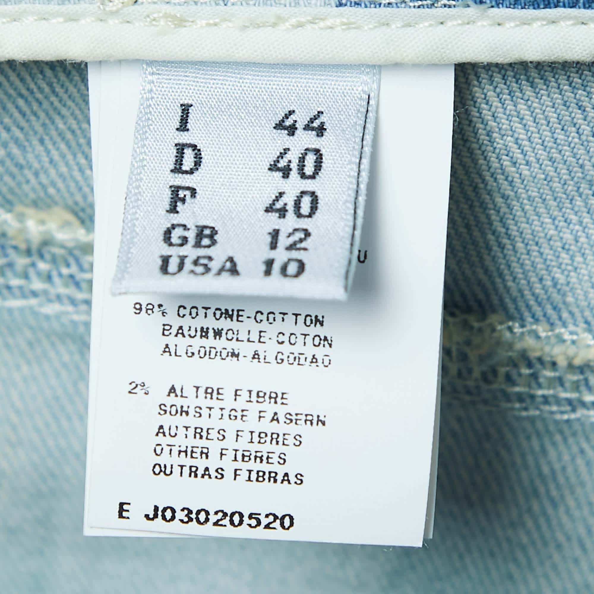 Couture Blue Logo Patterned Denim Jeans M Waist 32"