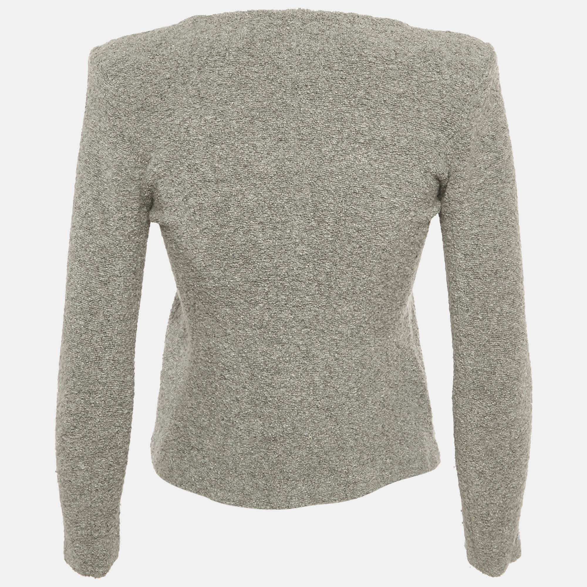 Isabel Marant Etoile Grey Textured Knit Button Front Cardigan