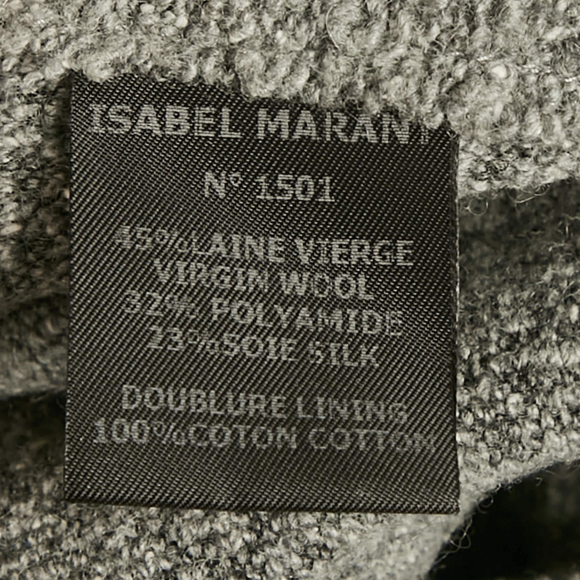 Isabel Marant Etoile Grey Textured Knit Button Front Cardigan