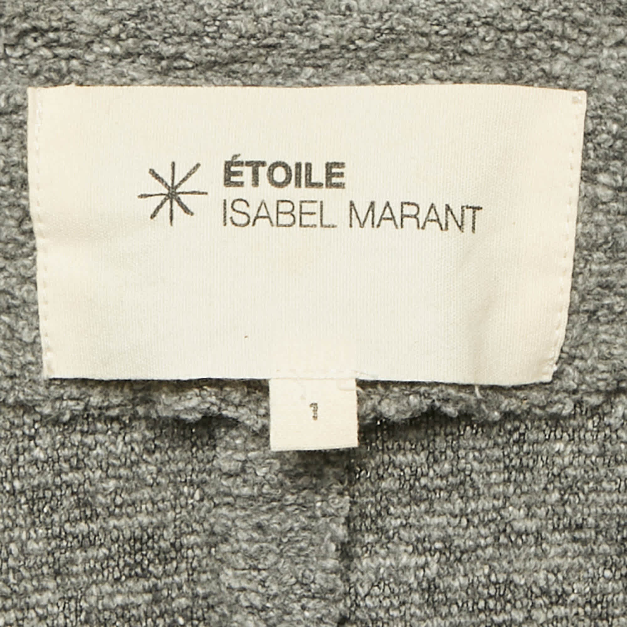 Isabel Marant Etoile Grey Textured Knit Button Front Cardigan