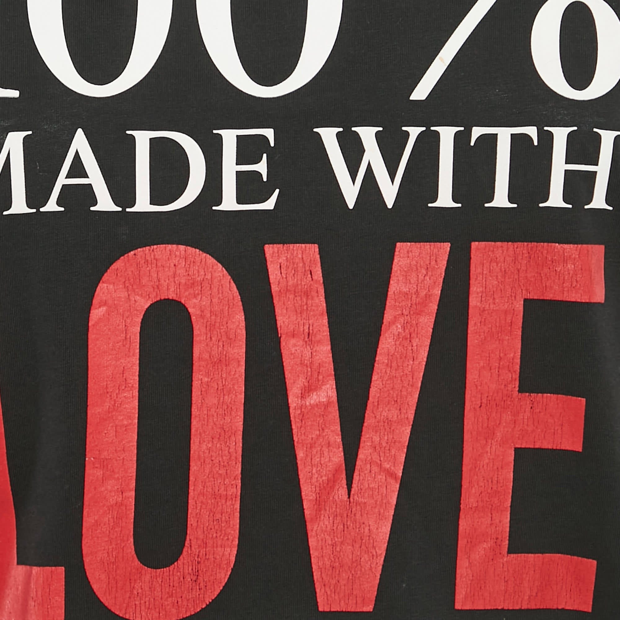 MADE WITH LOVE Black 100% Made With Love Logo Print Cotton T - Shirt