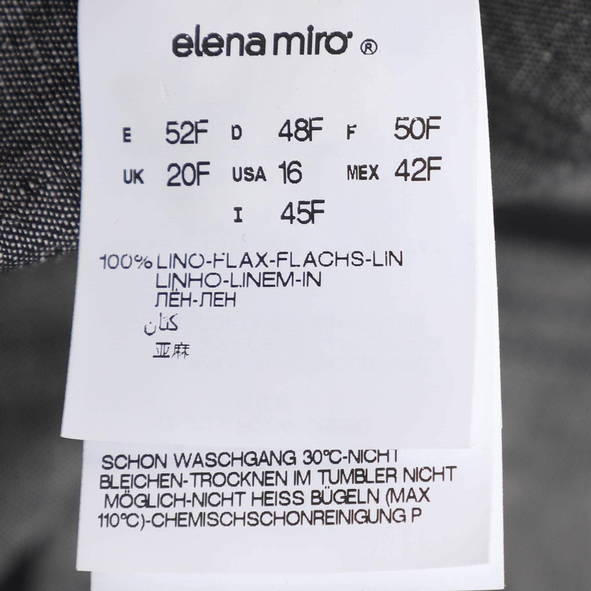 Elena Miro Grey Linen Marble Stirup Long Sleeve Shirt