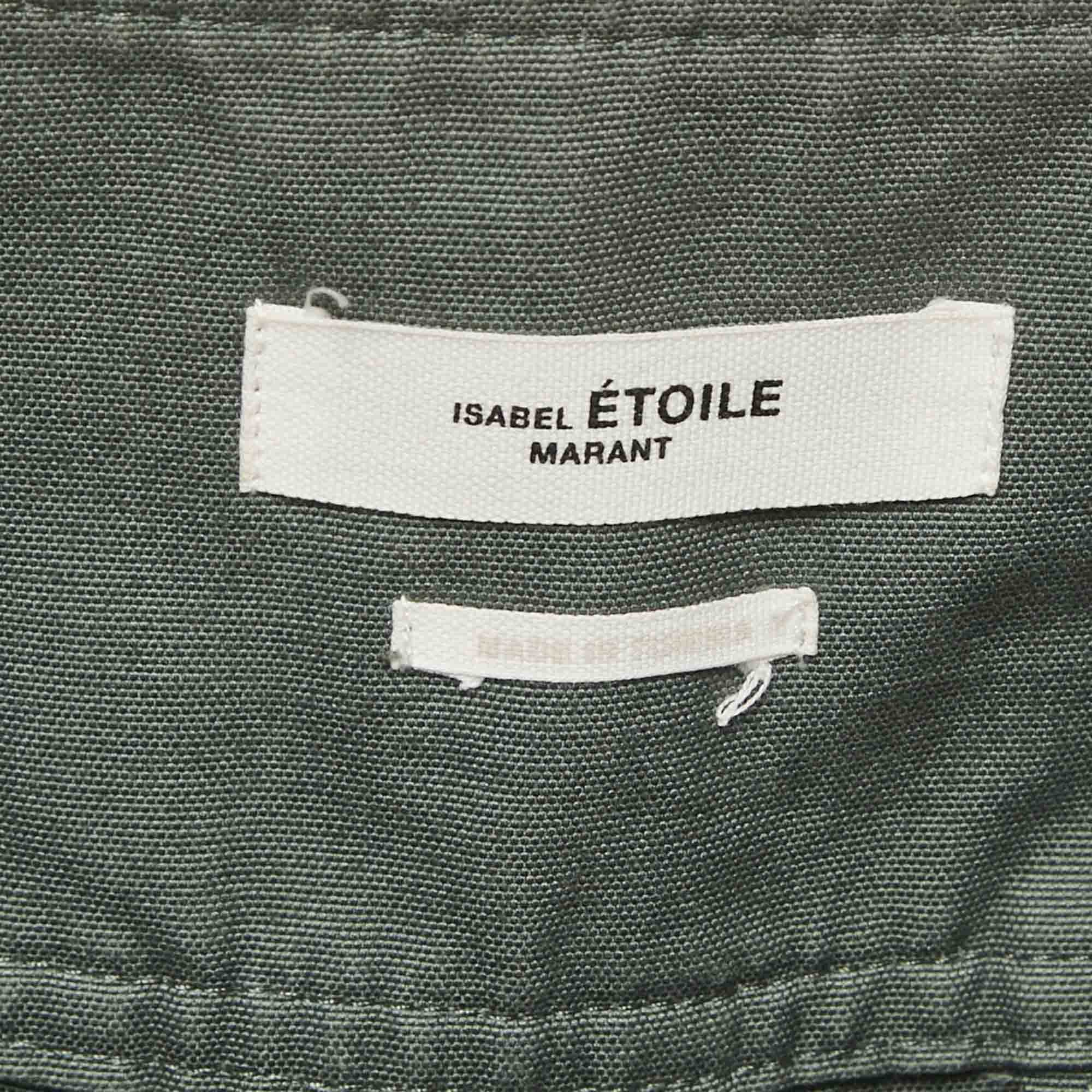 Etoile Green Cotton Tapered Raluniae Trousers