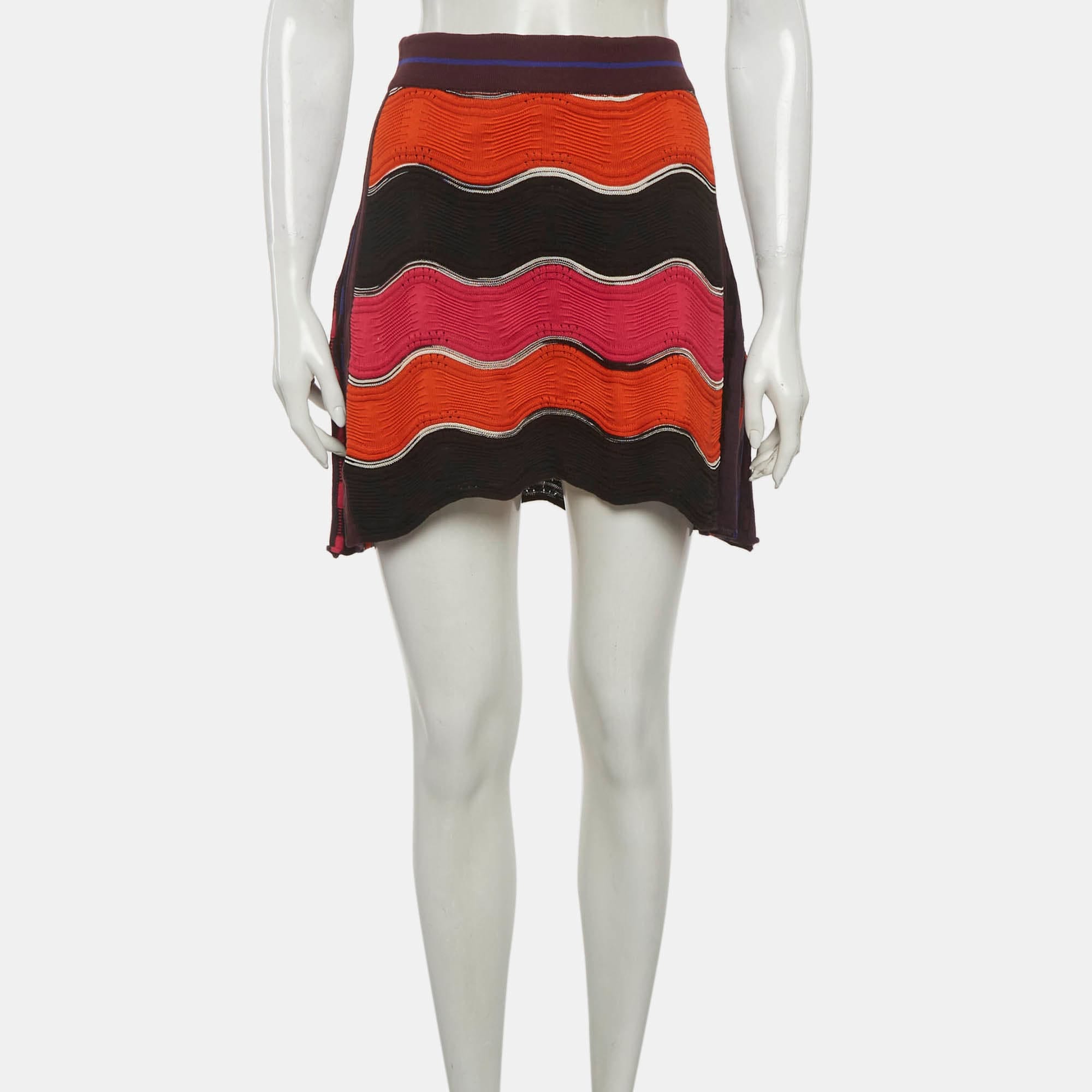 M Missoni Multicolour Knitted Mini Skirt