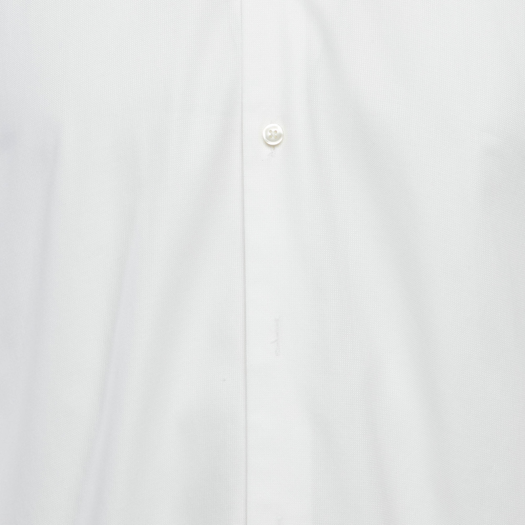 White Cotton Slim Fit Shirt