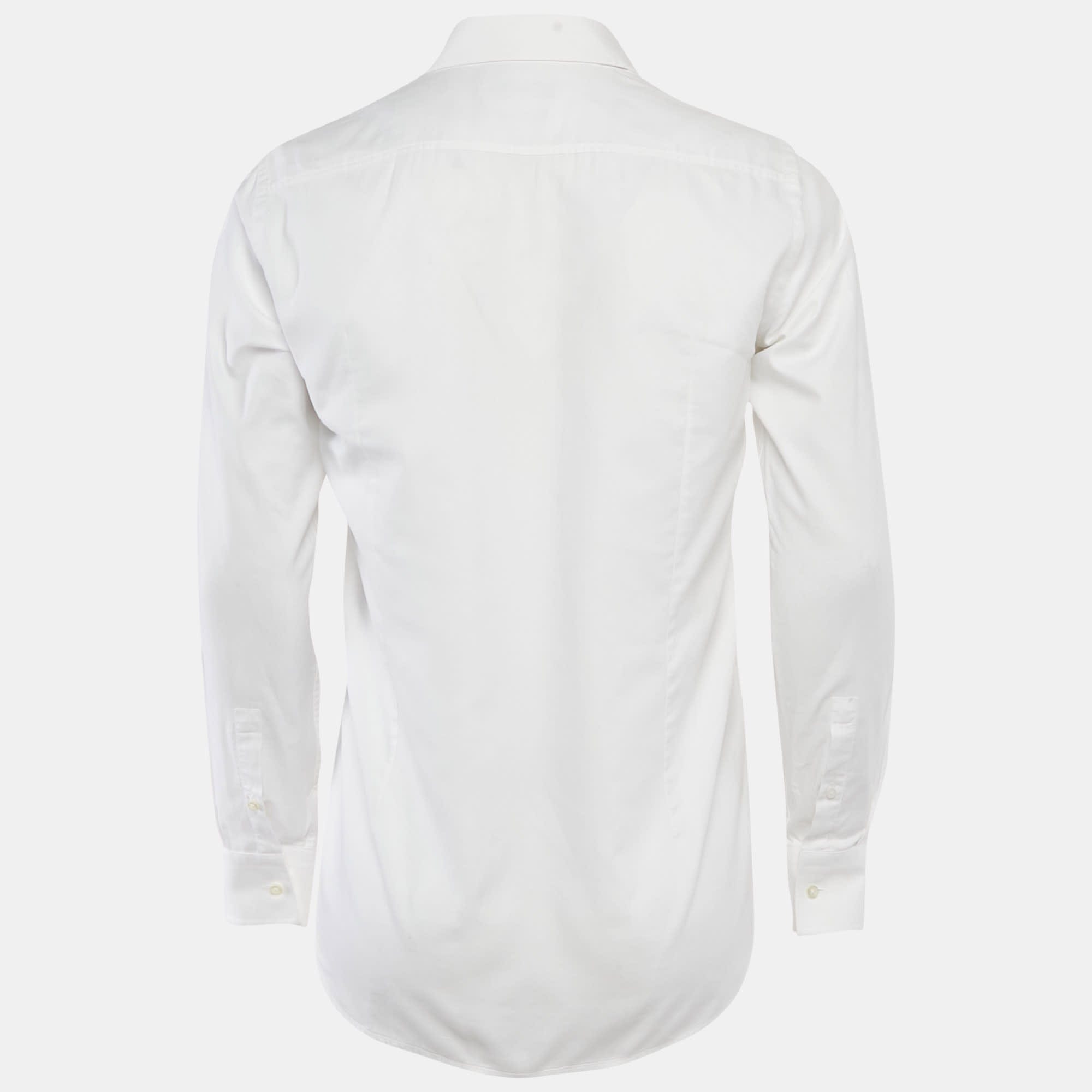 White Cotton Slim Fit Shirt