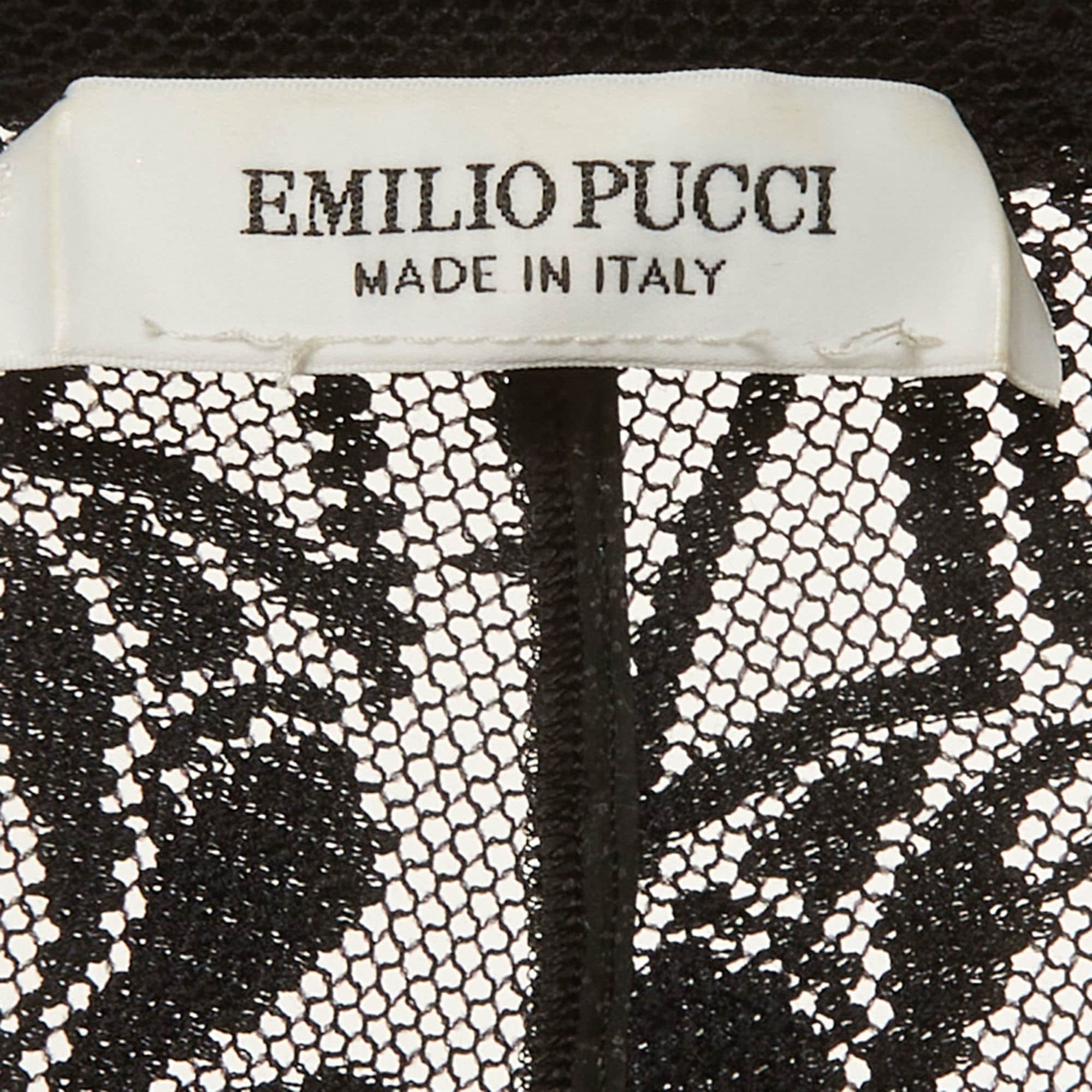 Emilio Pucci Black Lace Straight Trousers