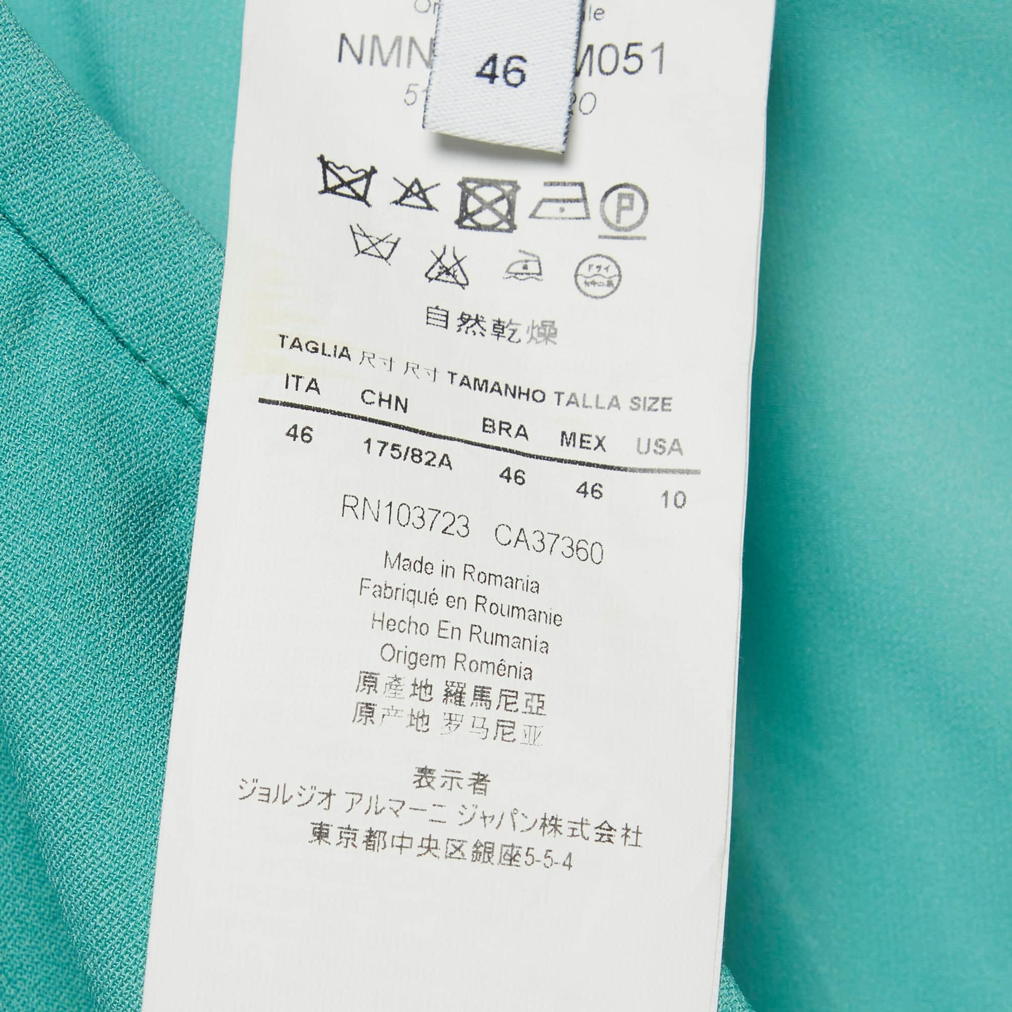 Armani Collezioni Green Crepe Flared Mini Skirt