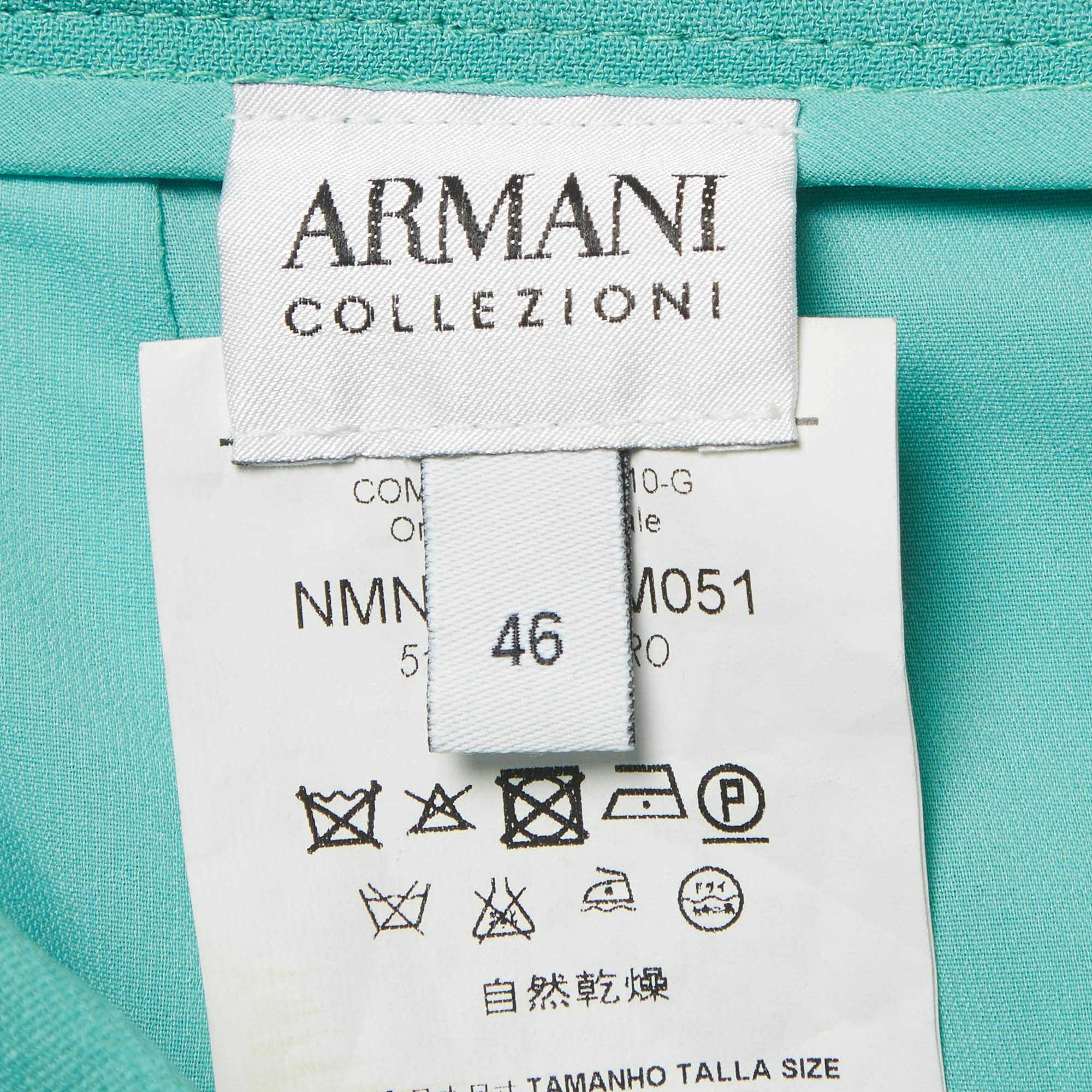 Armani Collezioni Green Crepe Flared Mini Skirt