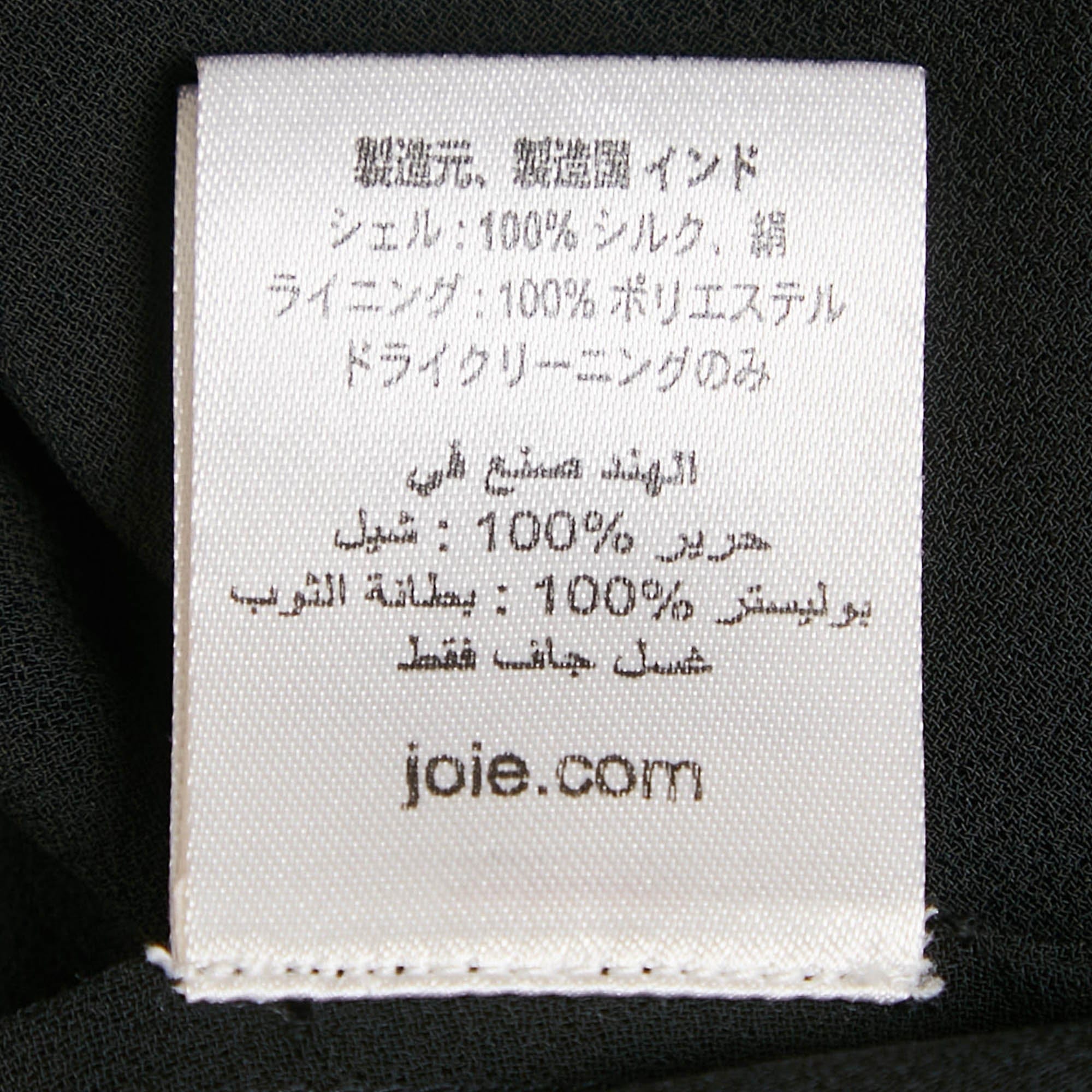 Joie Black Embroidered Silk Crepe Geromine Mini Dress