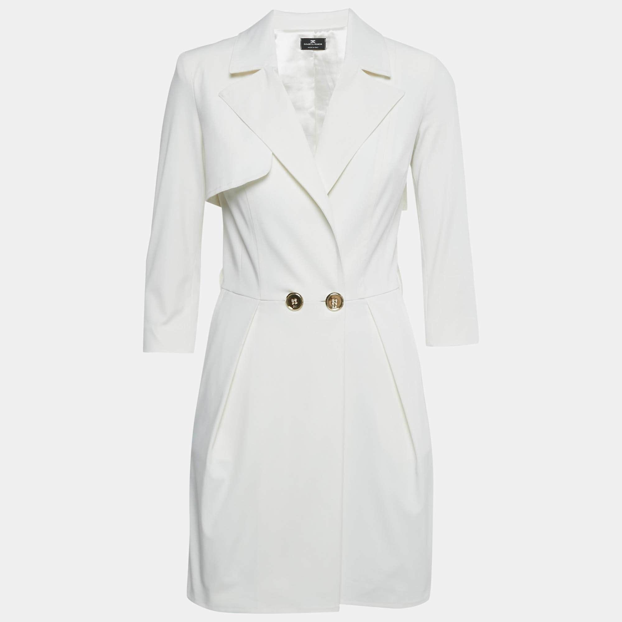 White Crepe Blazer Dress