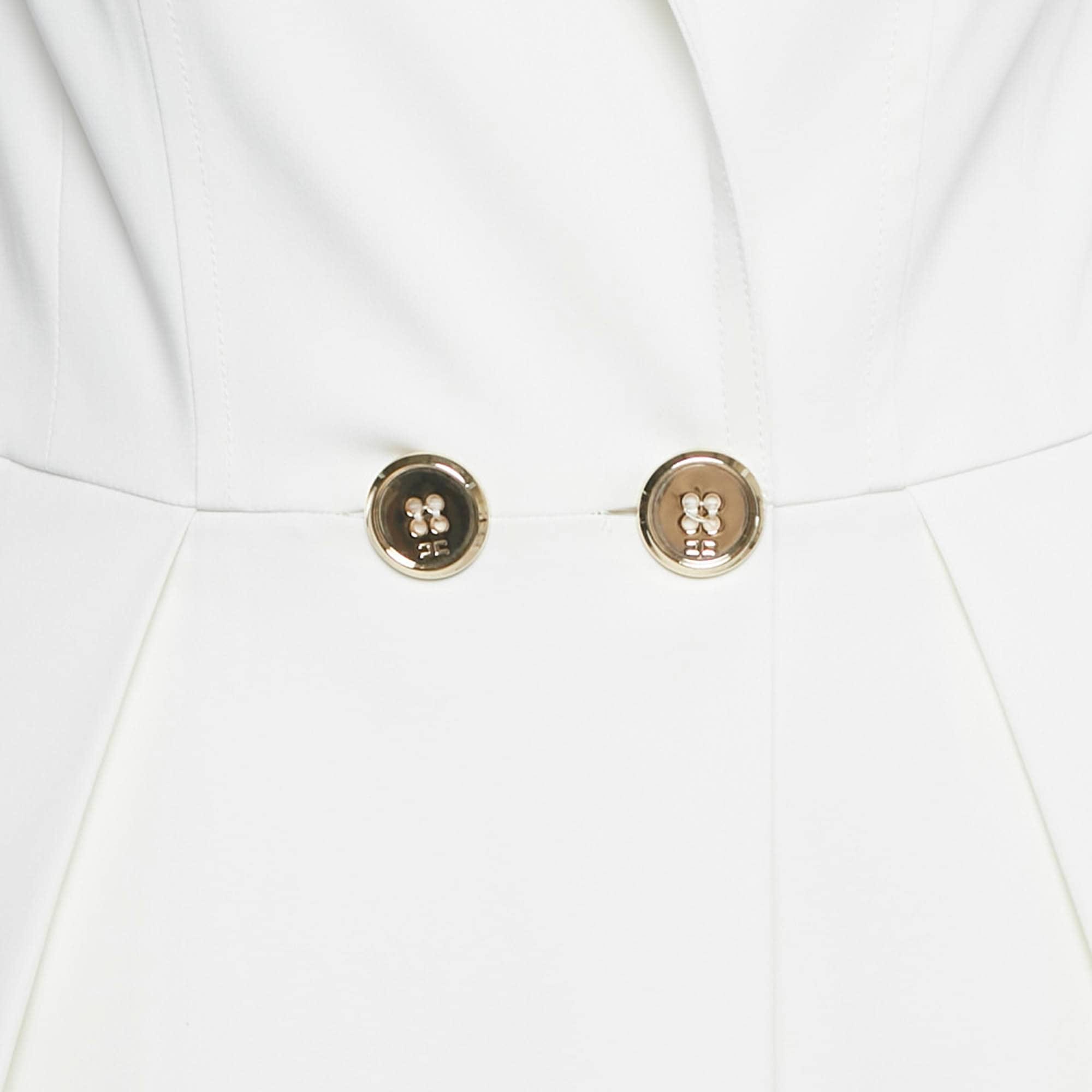 White Crepe Blazer Dress